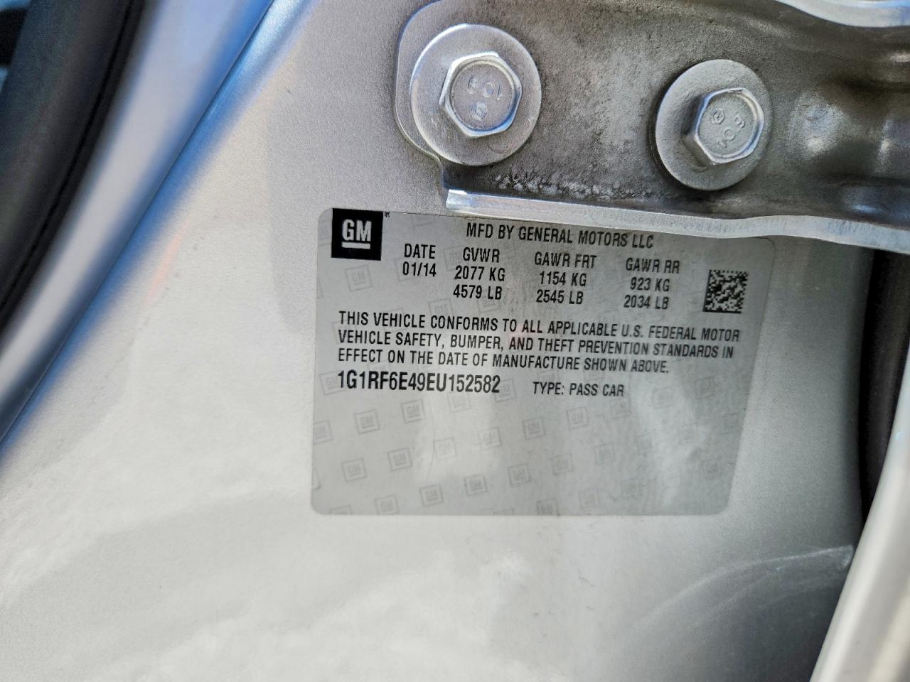 2014 Chevrolet Volt Silver vin: 1G1RF6E49EU152582