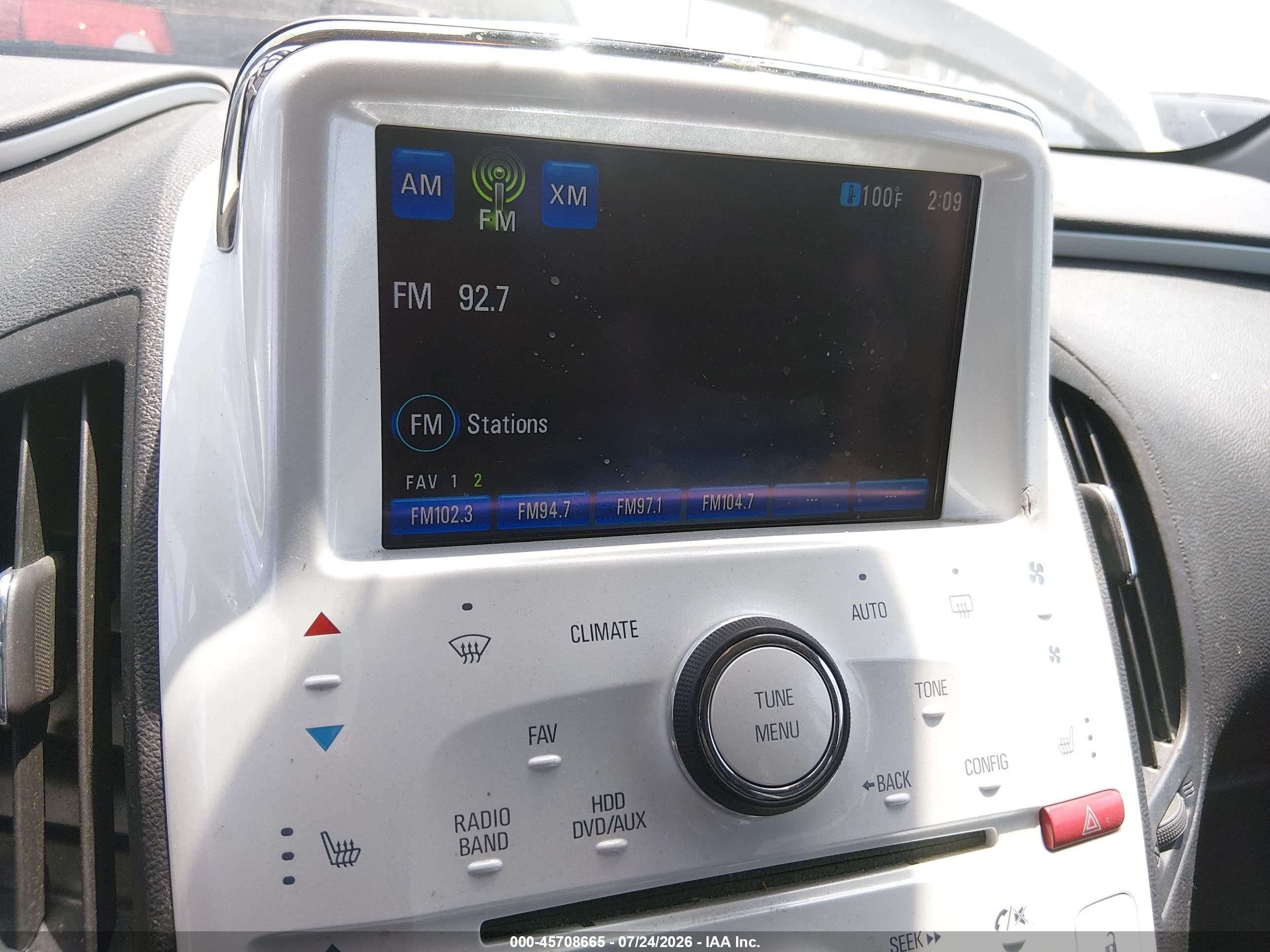 2012 Chevrolet Volt   White vin: 1G1RH6E42CU123254