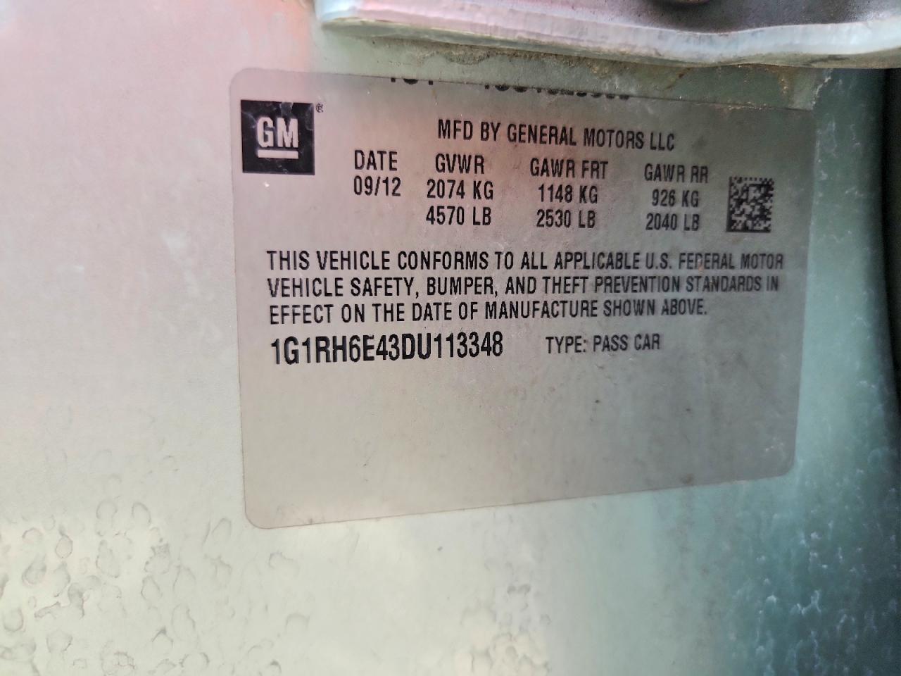 2013 Chevrolet Volt Silver vin: 1G1RH6E43DU113348