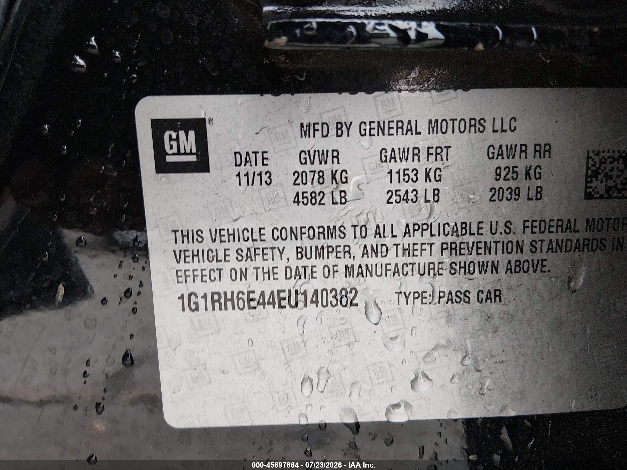 2014 Chevrolet Volt   Black vin: 1G1RH6E44EU140382