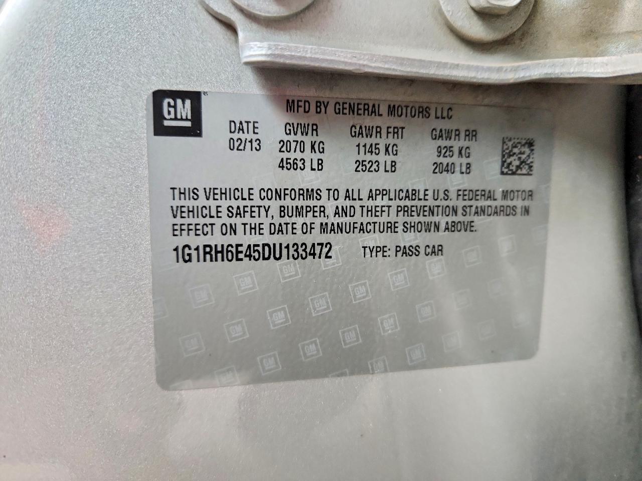 2013 Chevrolet Volt Silver vin: 1G1RH6E45DU133472