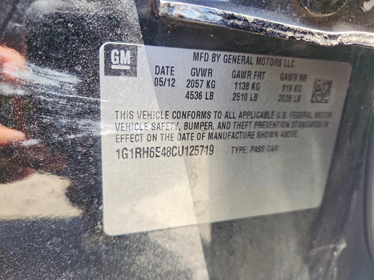 2012 Chevrolet Volt Black vin: 1G1RH6E48CU125719