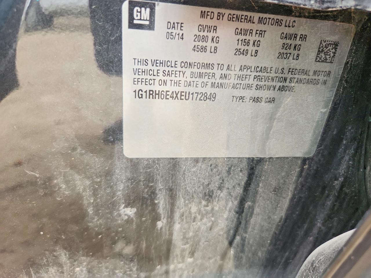 2014 Chevrolet Volt Charcoal vin: 1G1RH6E4XEU172849