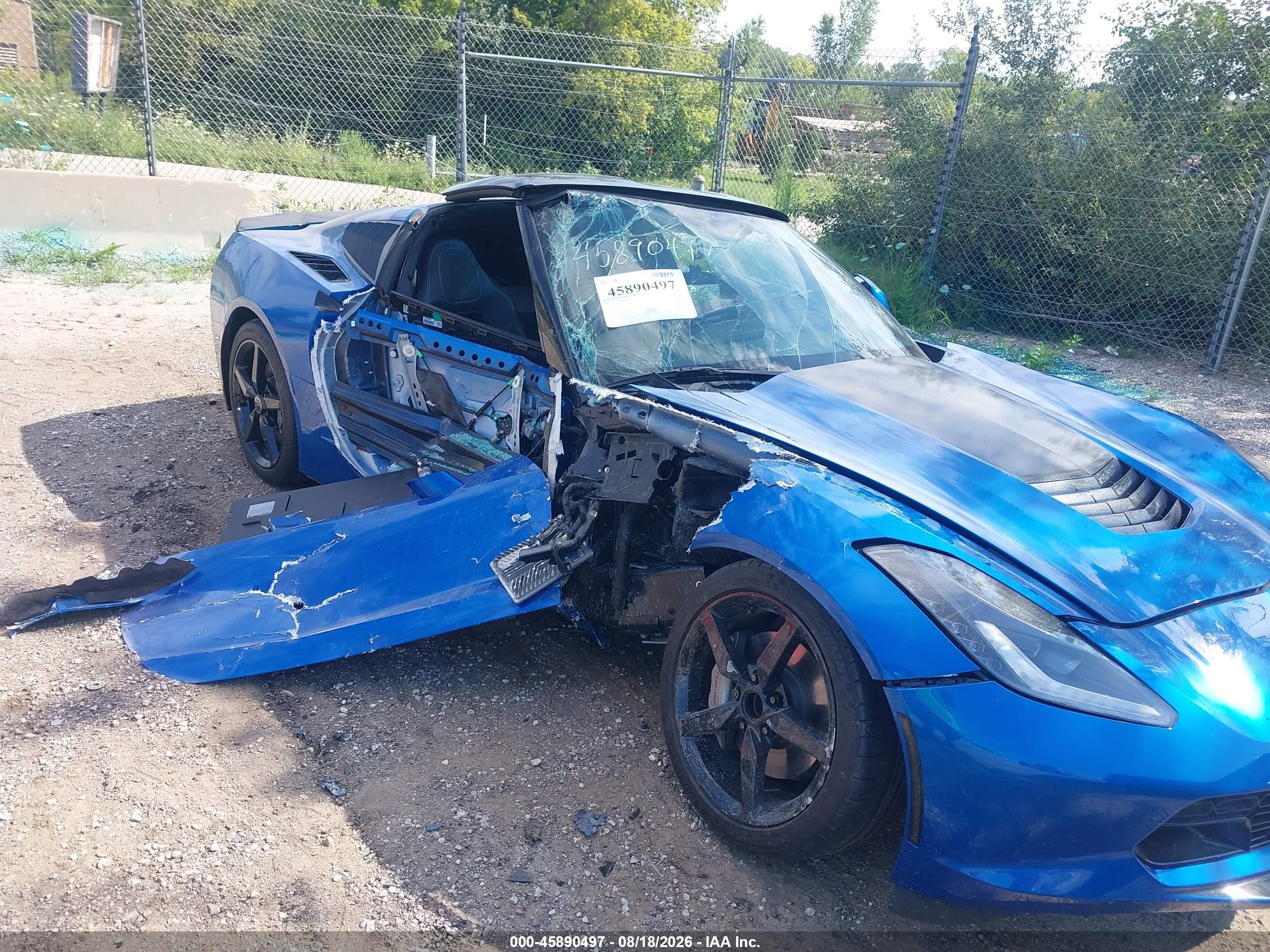 2014 Chevrolet Corvette Stingray   Blue vin: 1G1YC2D75E5110526