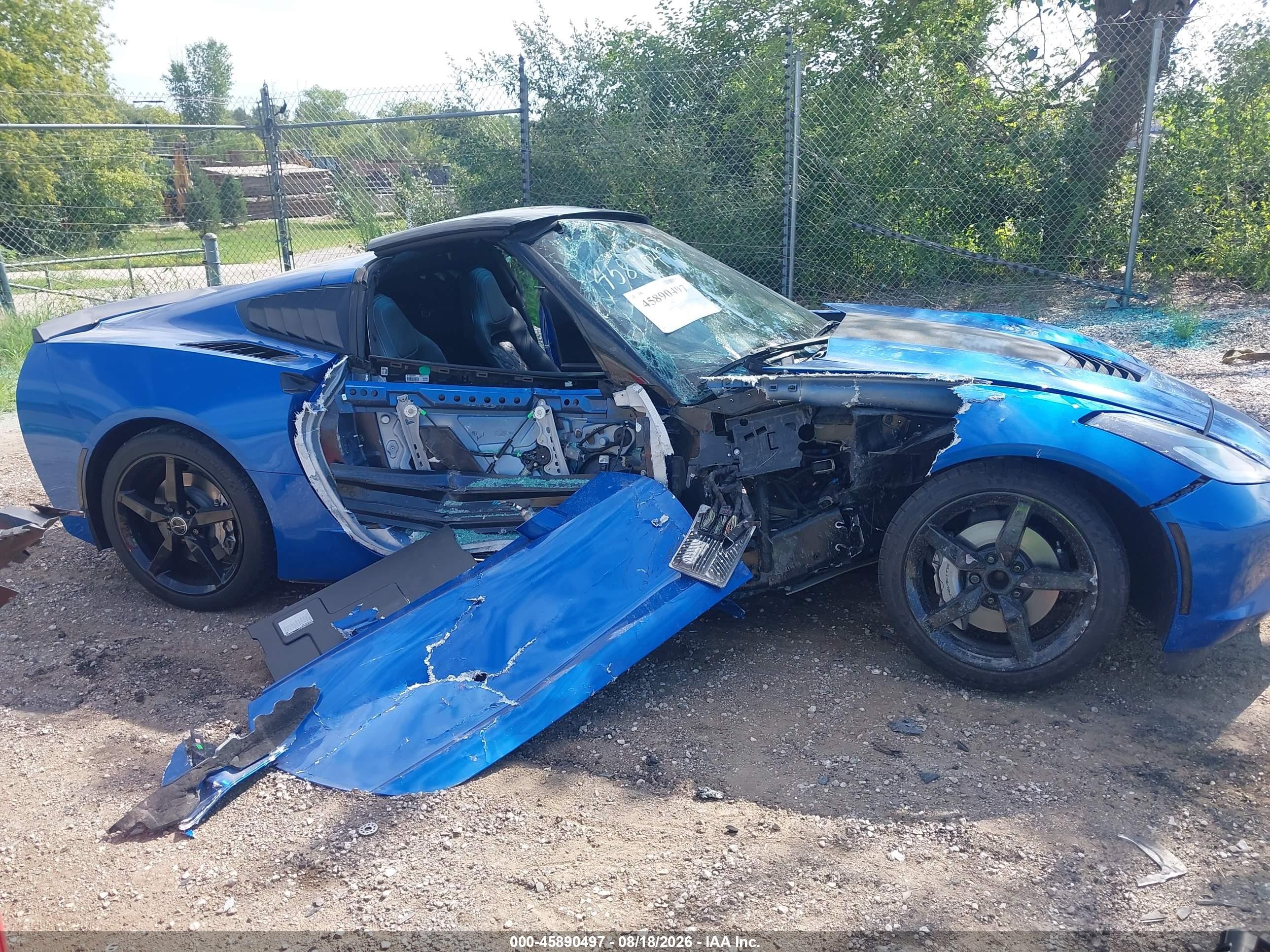 2014 Chevrolet Corvette Stingray   Blue vin: 1G1YC2D75E5110526