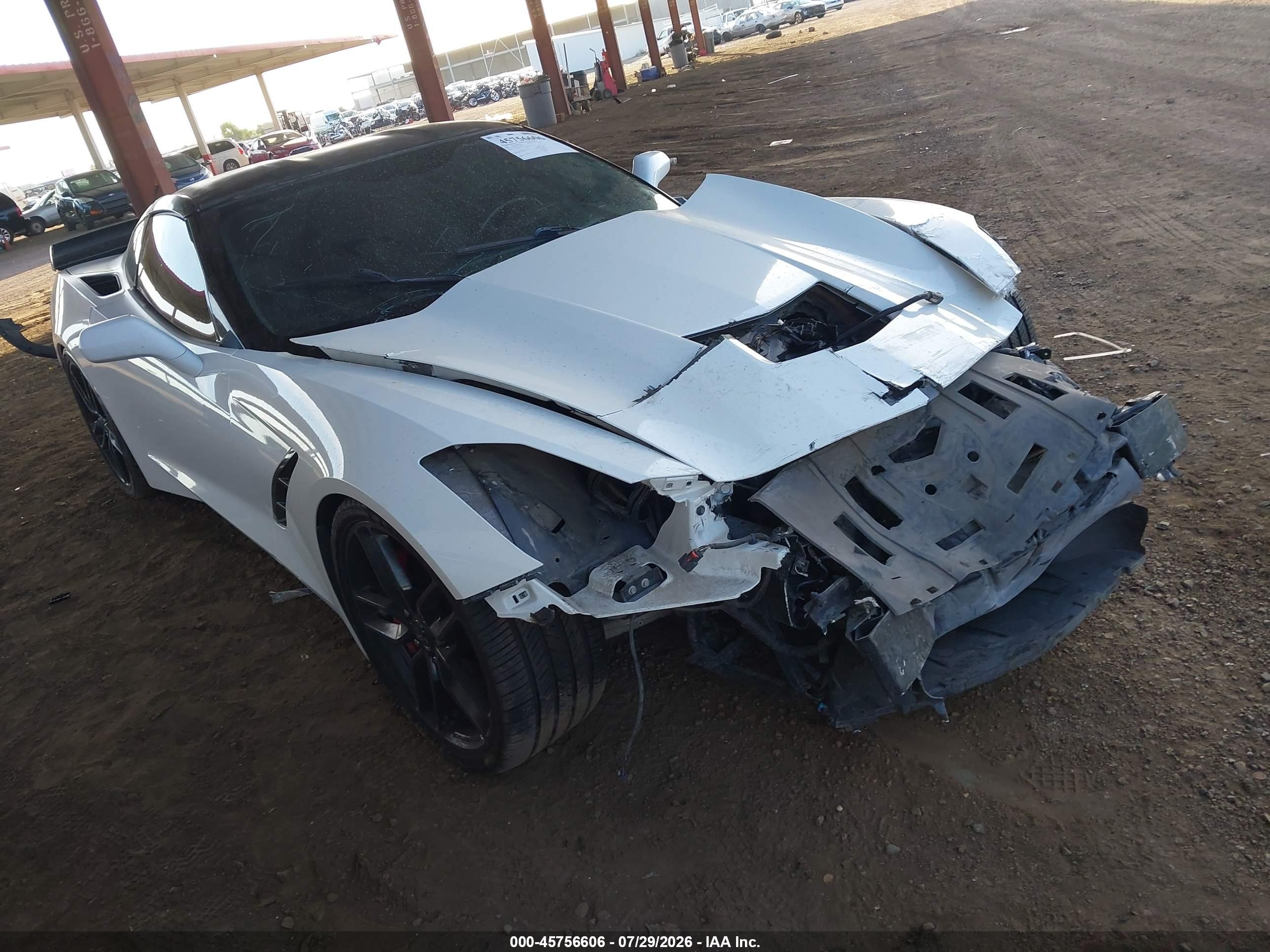 2014 Chevrolet Corvette Stingray   White vin: 1G1YD2D75E5107302