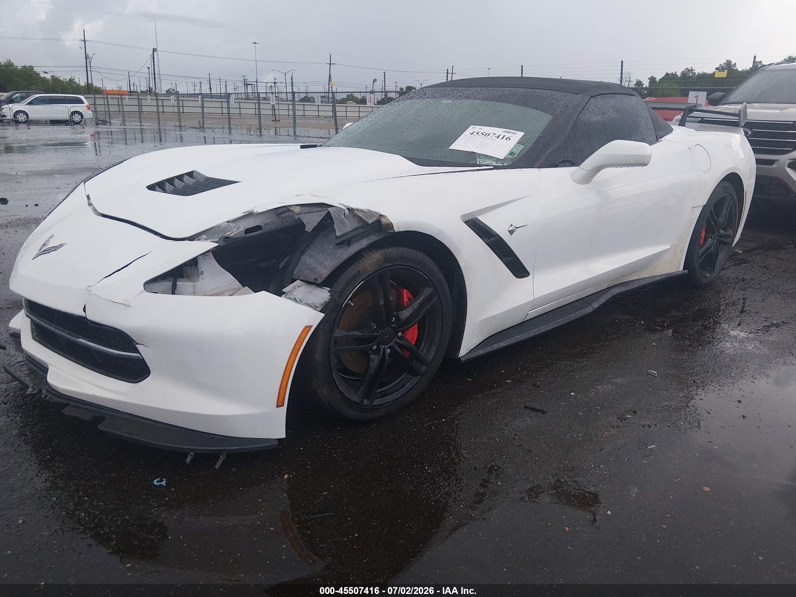 2014 Chevrolet Corvette Stingray   White vin: 1G1YF3D75E5117263