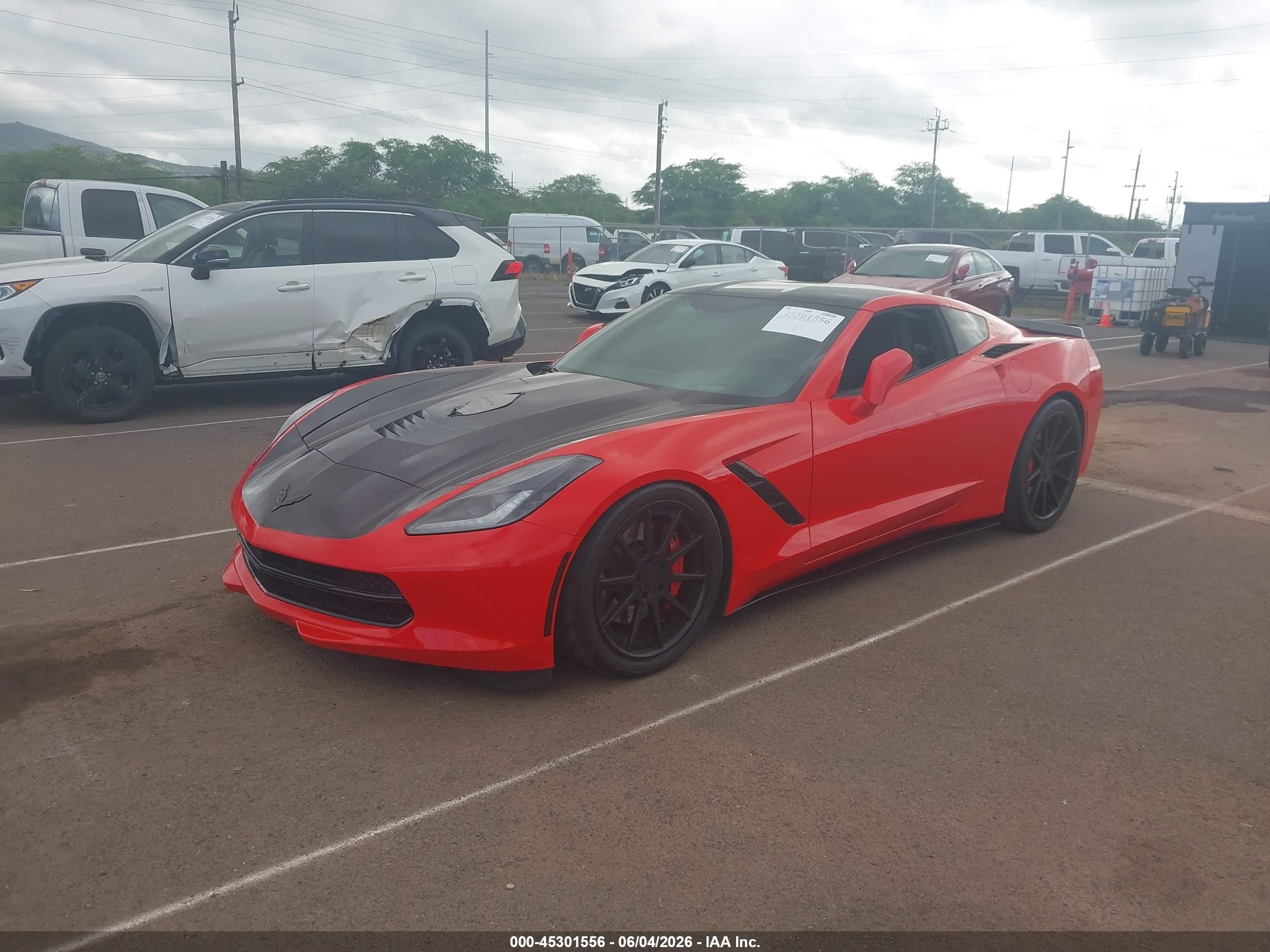 2014 Chevrolet Corvette Stingray Z51 Red vin: 1G1YJ2D74E5104786