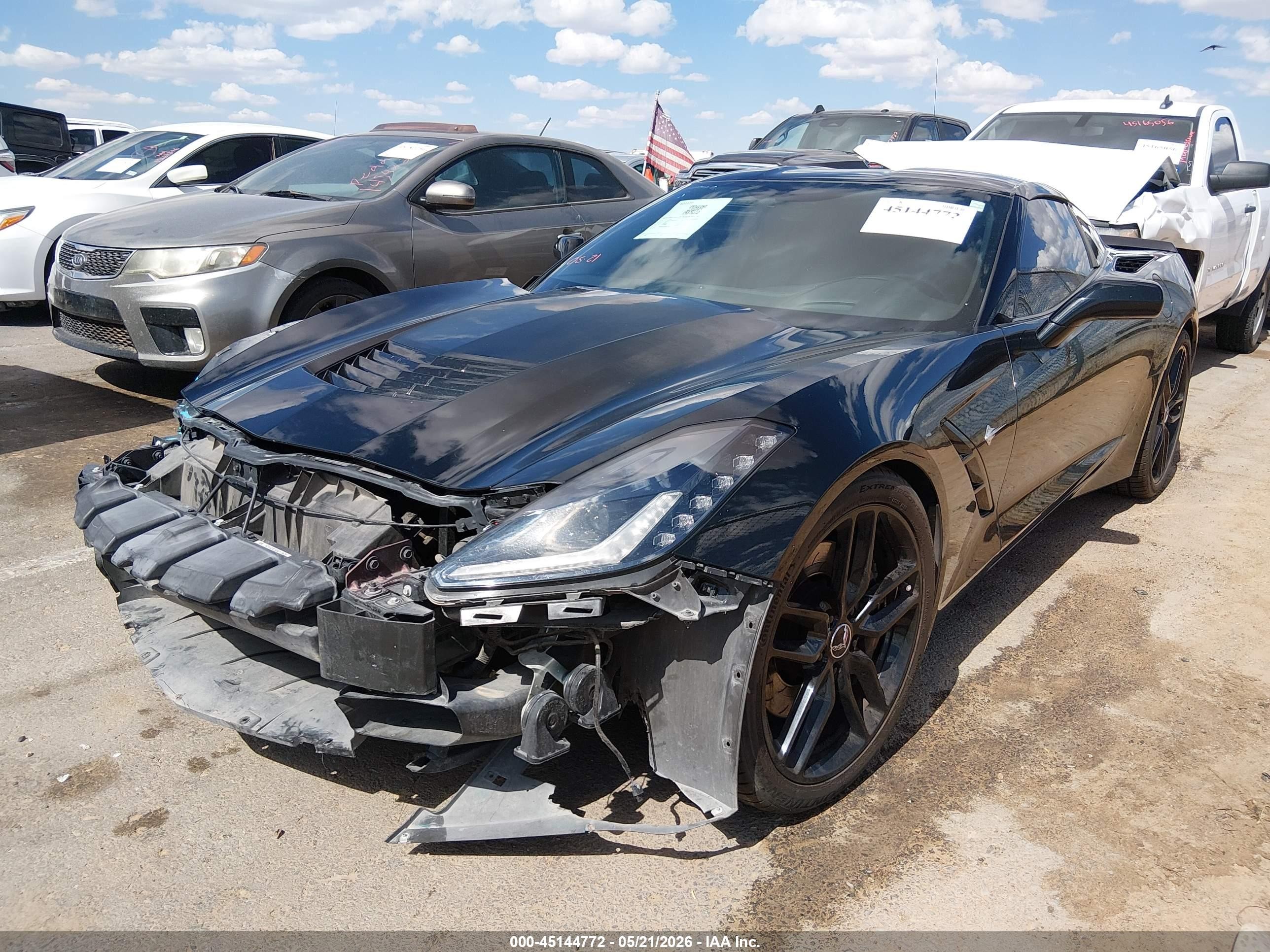 2014 Chevrolet Corvette Stingray Z51 Черный vin: 1G1YJ2D74E5113679