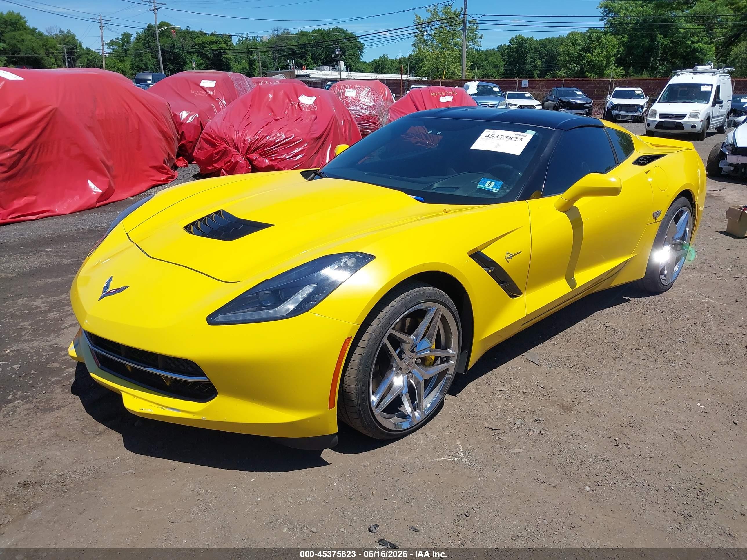 2015 Chevrolet Corvette Stingray Z51 Yellow vin: 1G1YJ2D79F5119317