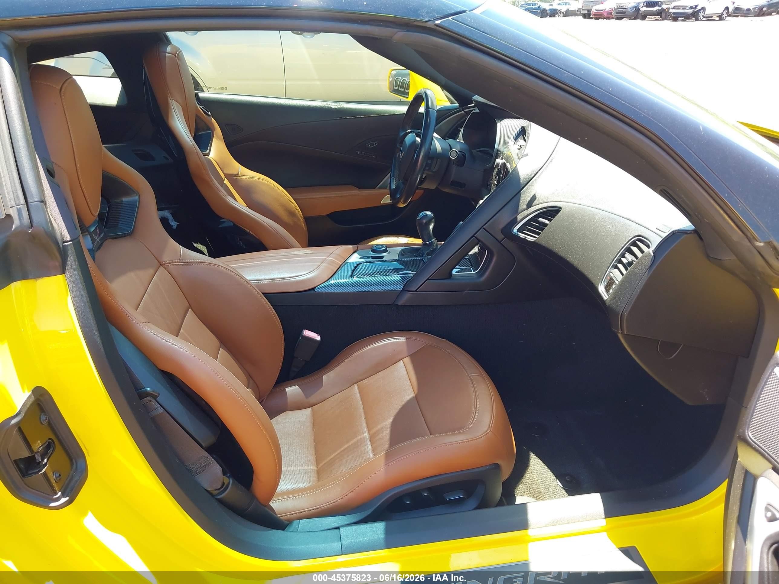 2015 Chevrolet Corvette Stingray Z51 Yellow vin: 1G1YJ2D79F5119317