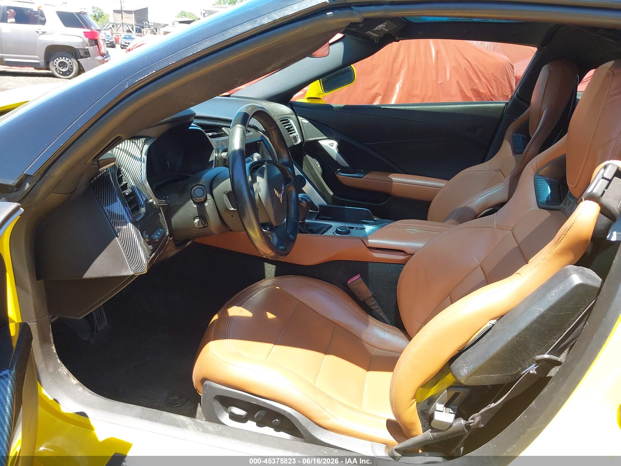 2015 Chevrolet Corvette Stingray Z51 Yellow vin: 1G1YJ2D79F5119317