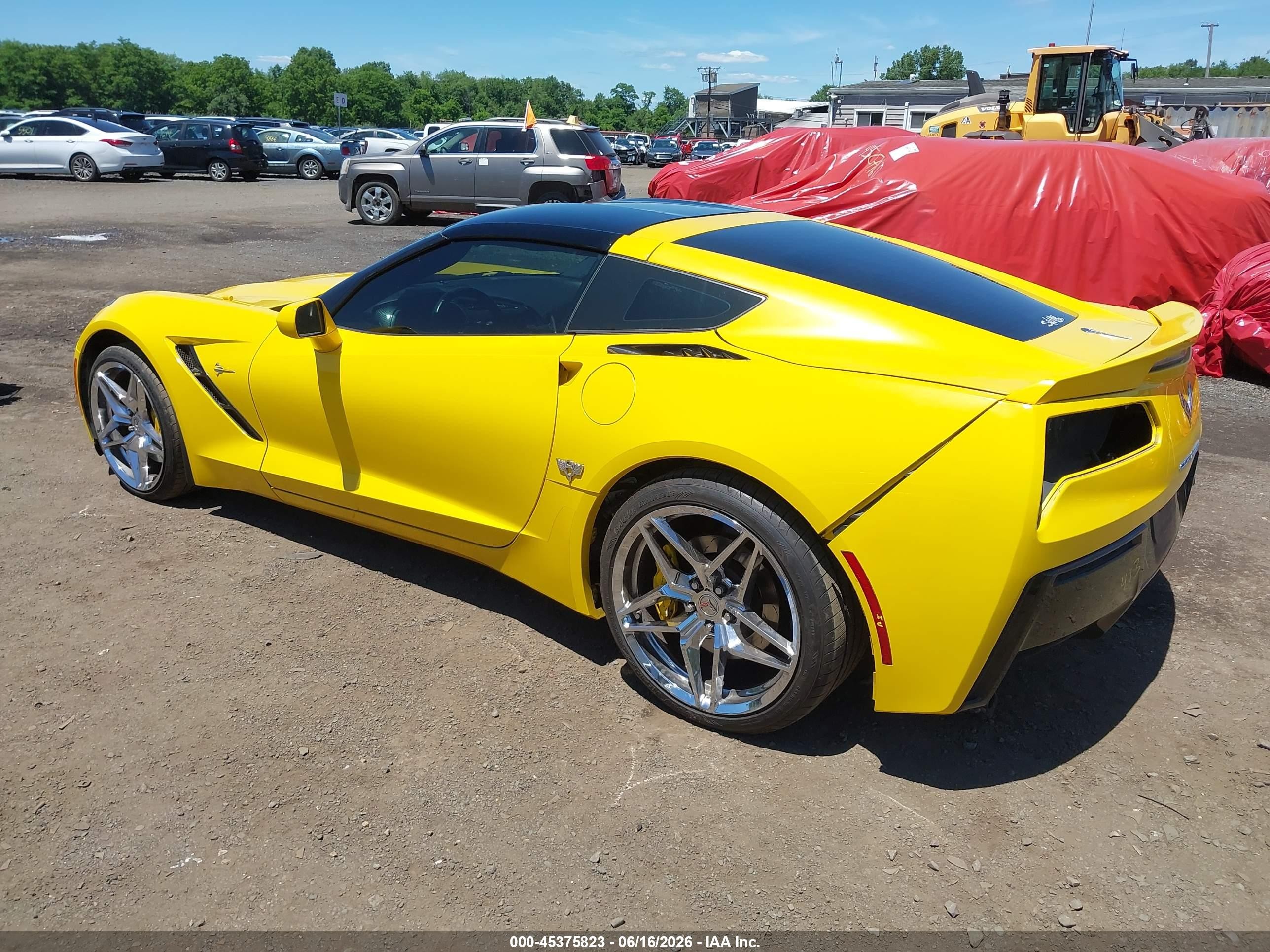 2015 Chevrolet Corvette Stingray Z51 Yellow vin: 1G1YJ2D79F5119317