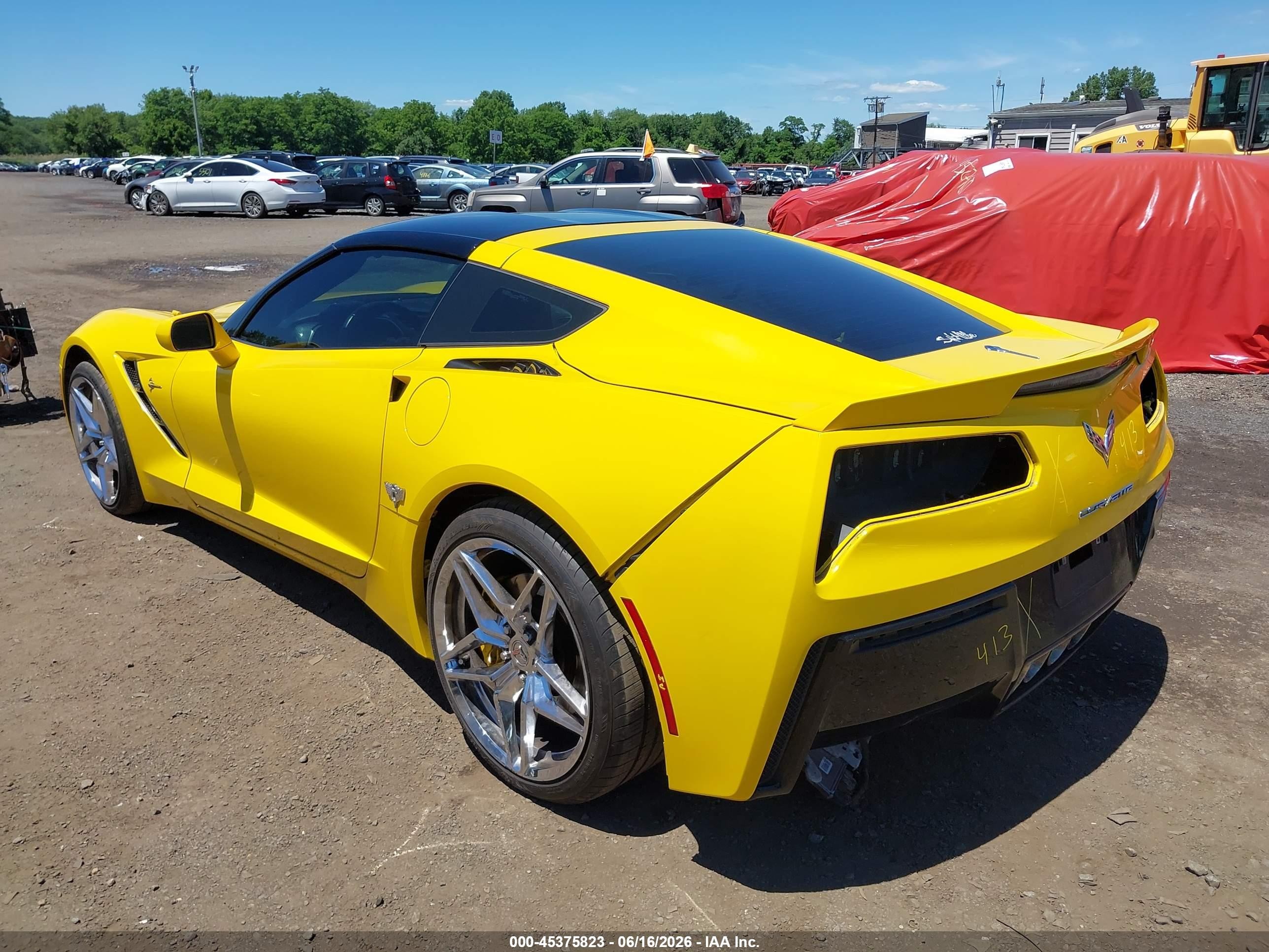 2015 Chevrolet Corvette Stingray Z51 Yellow vin: 1G1YJ2D79F5119317