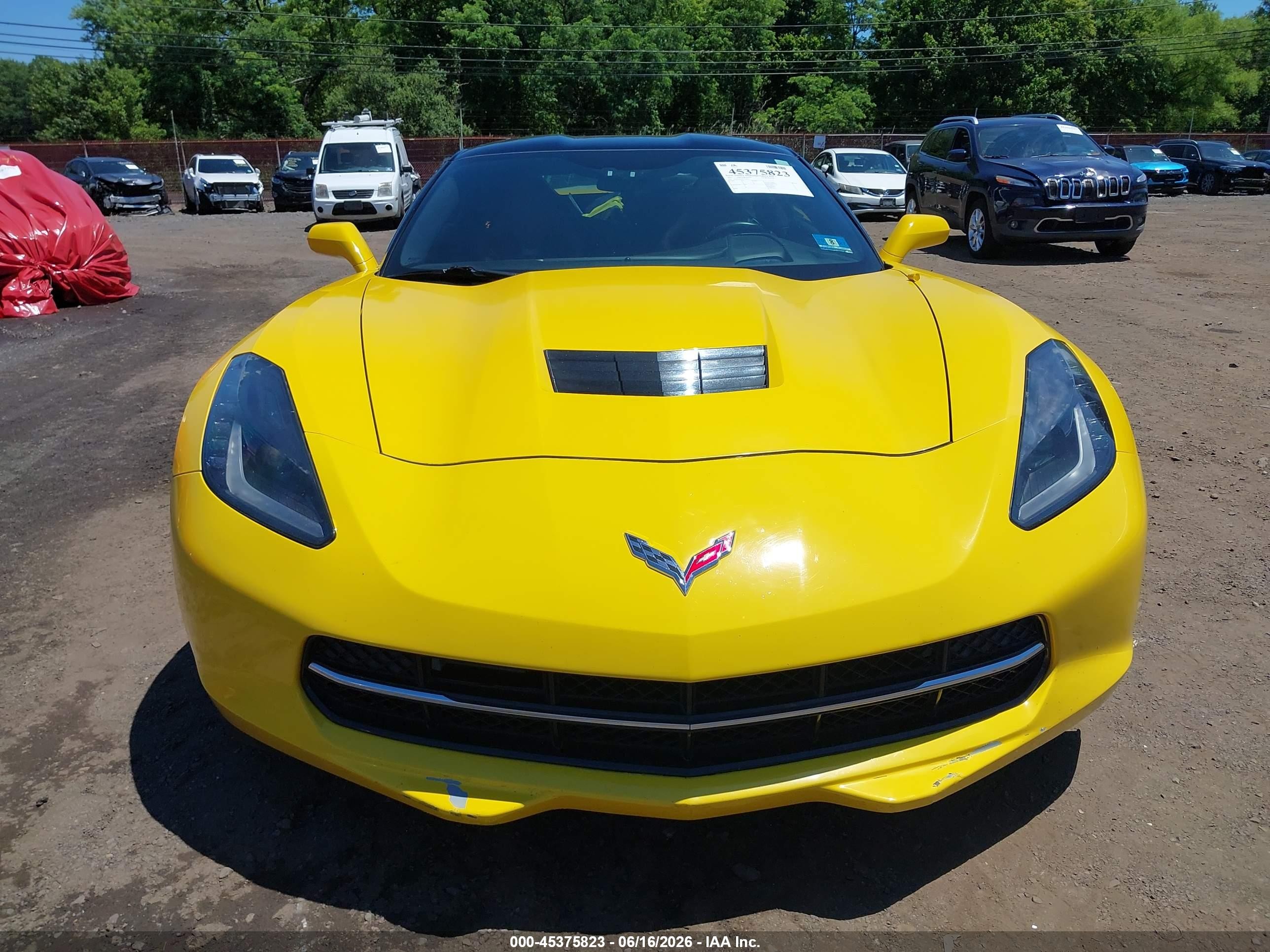2015 Chevrolet Corvette Stingray Z51 Yellow vin: 1G1YJ2D79F5119317