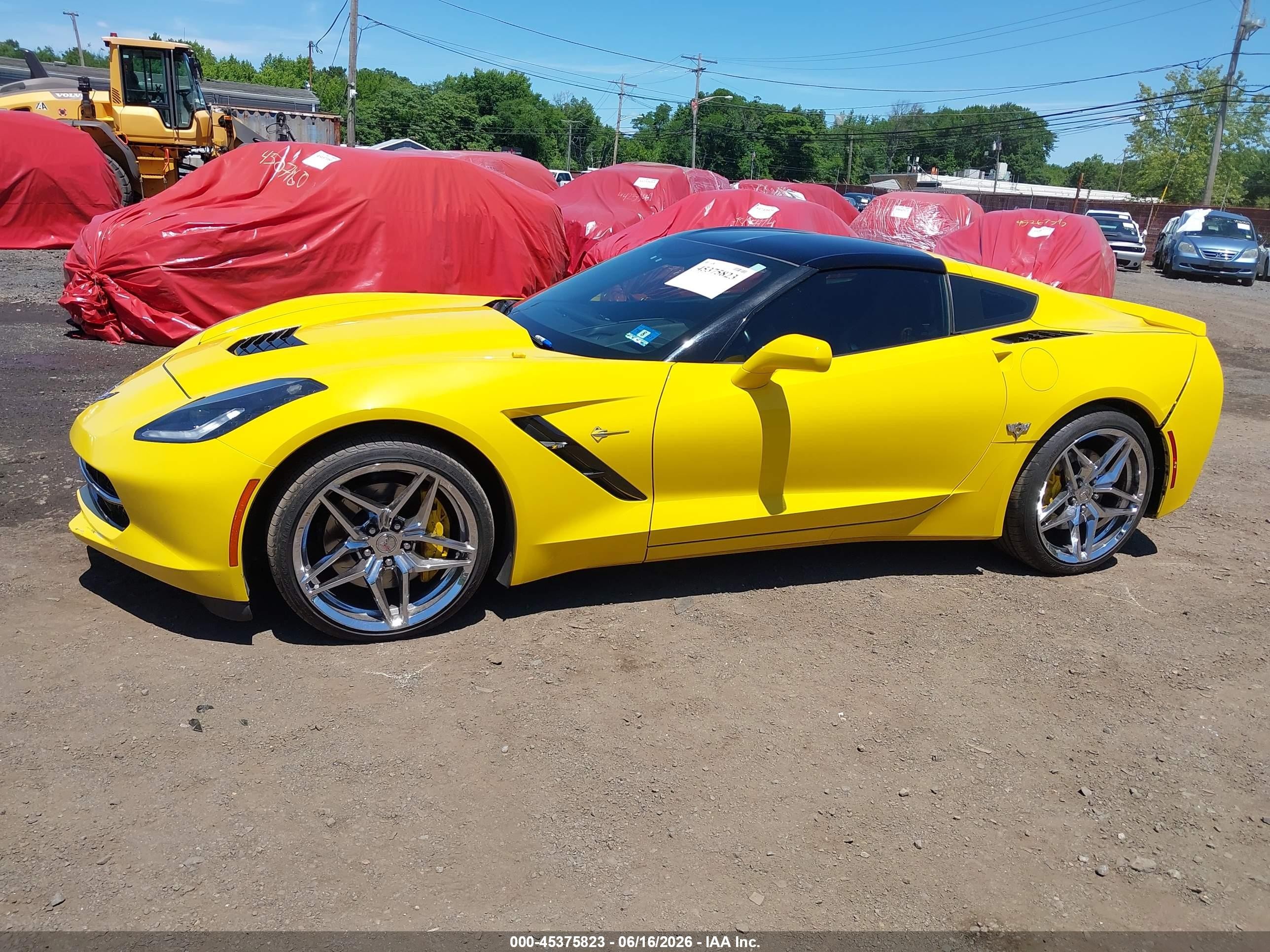 2015 Chevrolet Corvette Stingray Z51 Yellow vin: 1G1YJ2D79F5119317