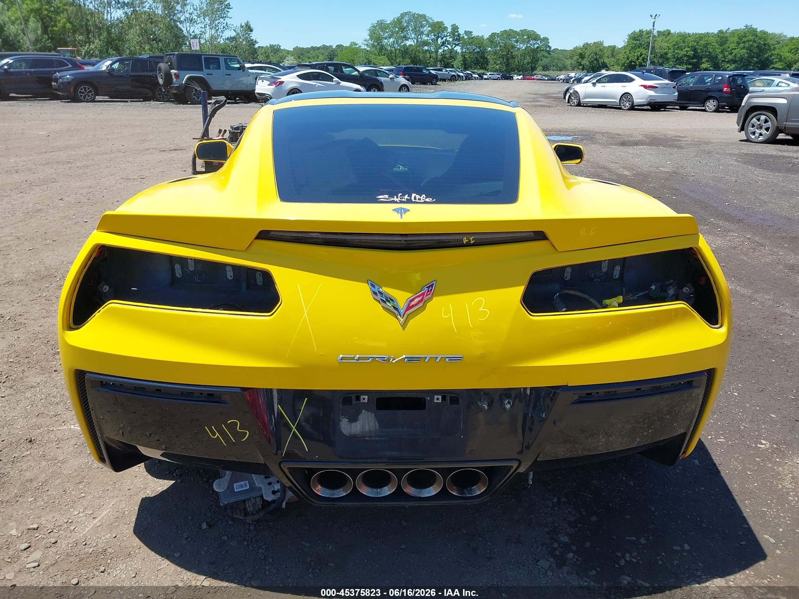 2015 Chevrolet Corvette Stingray Z51 Yellow vin: 1G1YJ2D79F5119317