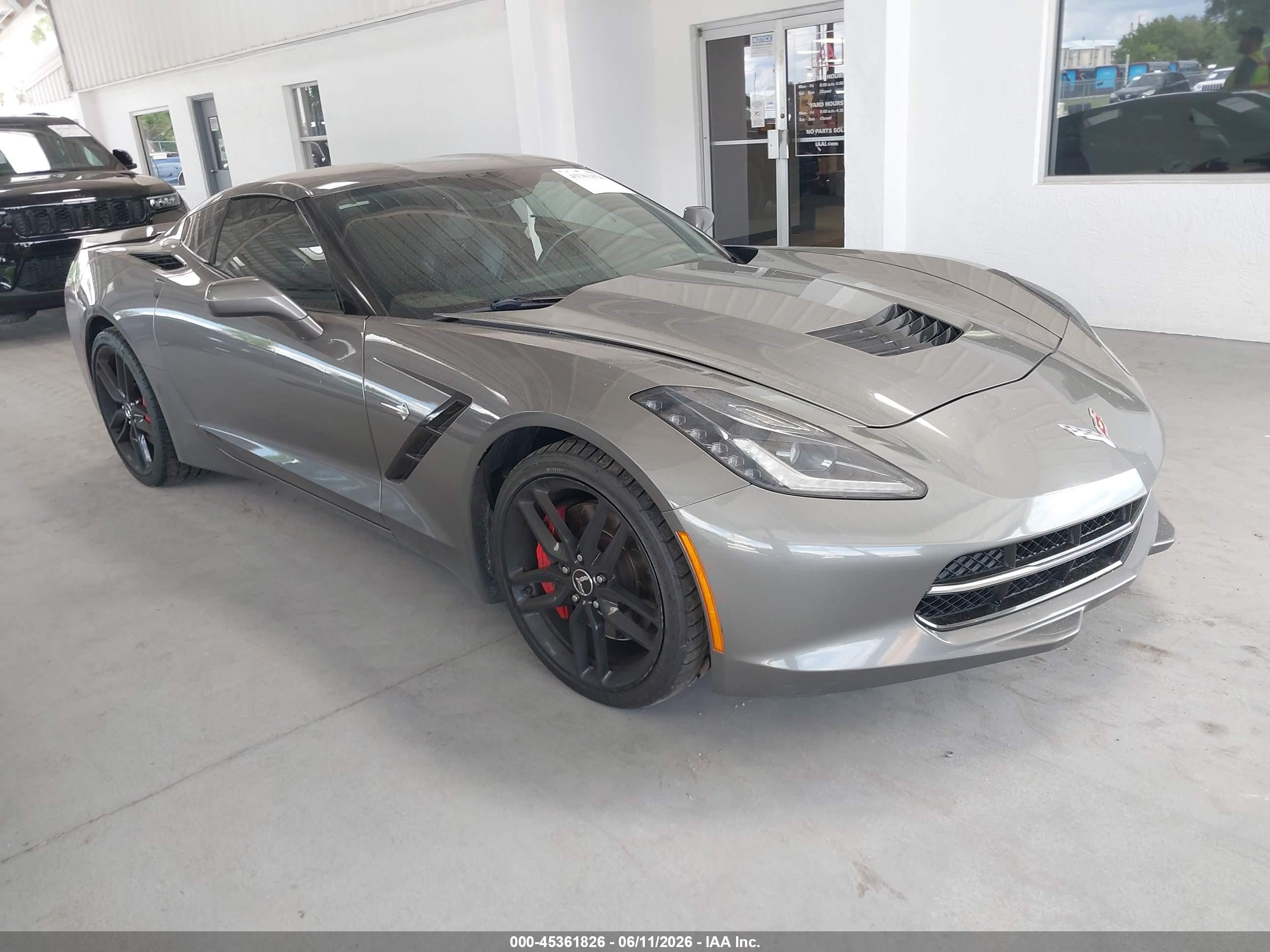 2015 Chevrolet Corvette Stingray Z51 Gray vin: 1G1YK2D75F5102592