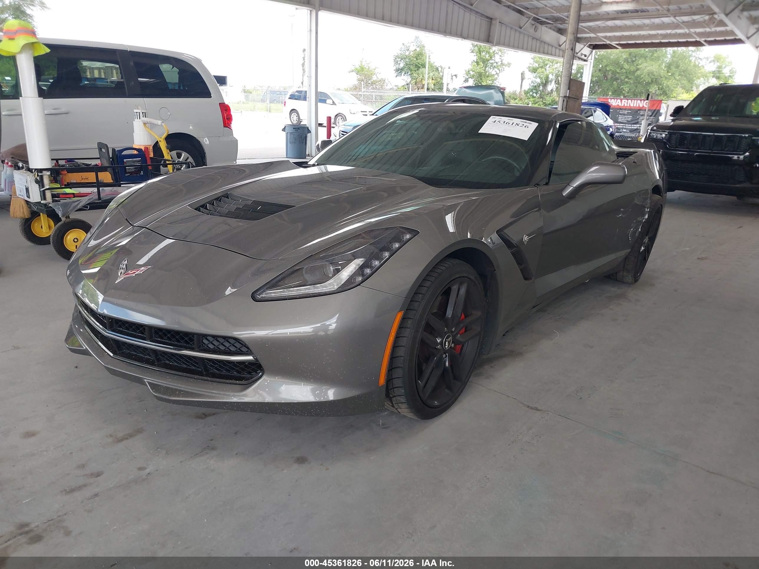 2015 Chevrolet Corvette Stingray Z51 Gray vin: 1G1YK2D75F5102592