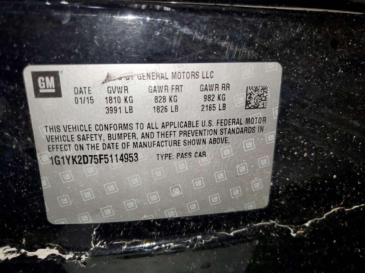 2015 Chevrolet Corvette Stingray Z51 2lt Black vin: 1G1YK2D75F5114953