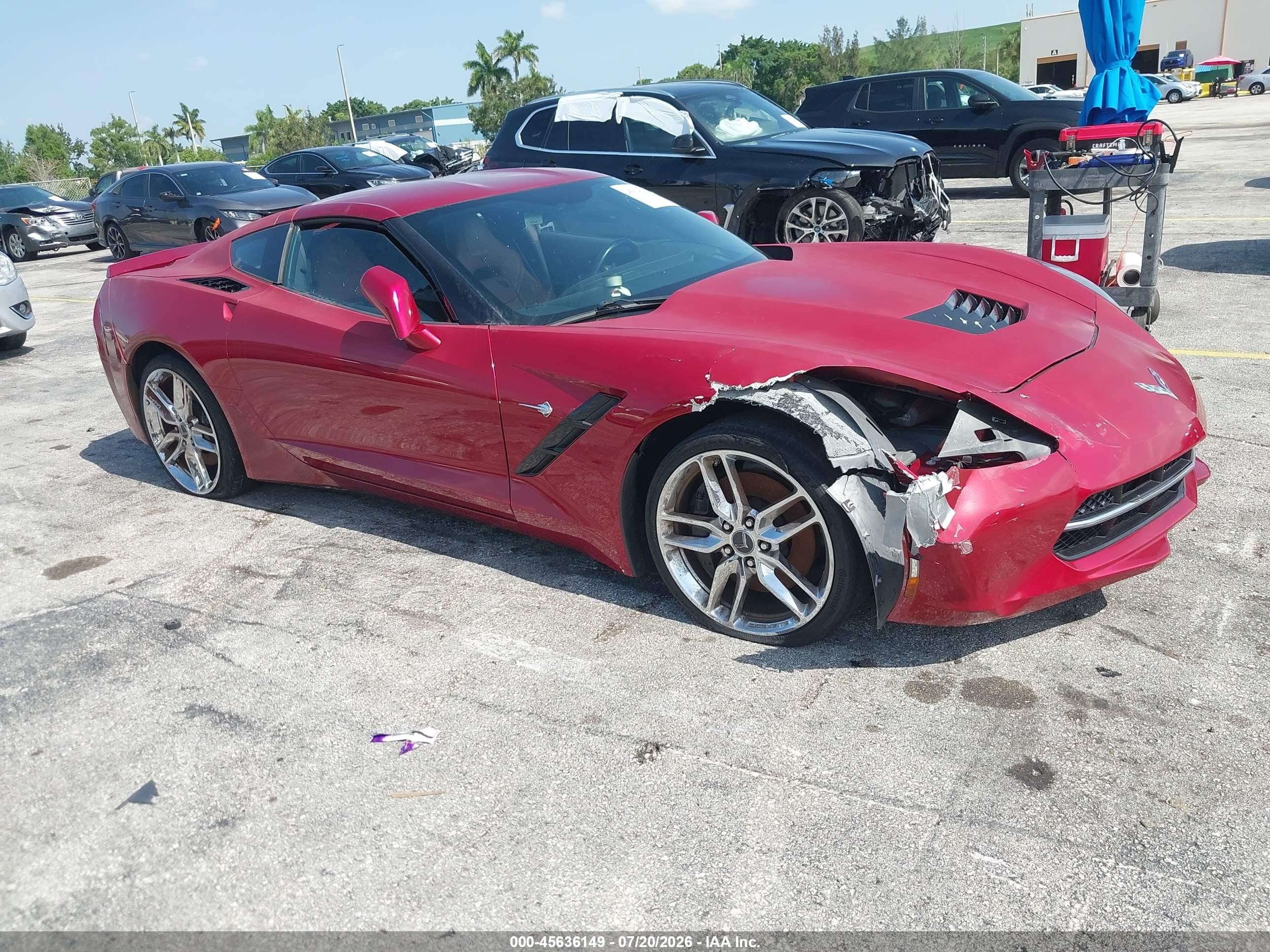 2015 Chevrolet Corvette Stingray Z51 Red vin: 1G1YK2D76F5124794