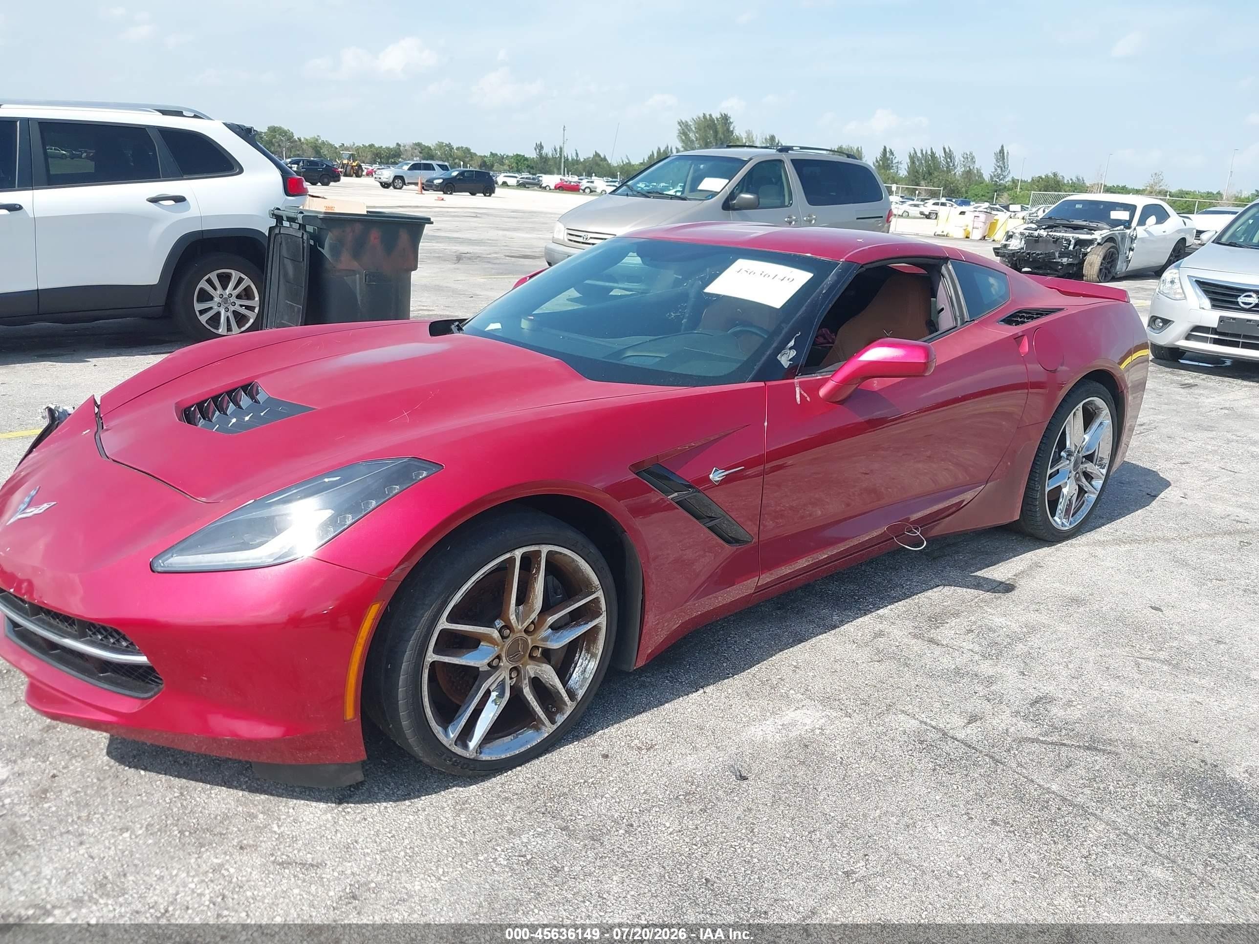 2015 Chevrolet Corvette Stingray Z51 Red vin: 1G1YK2D76F5124794