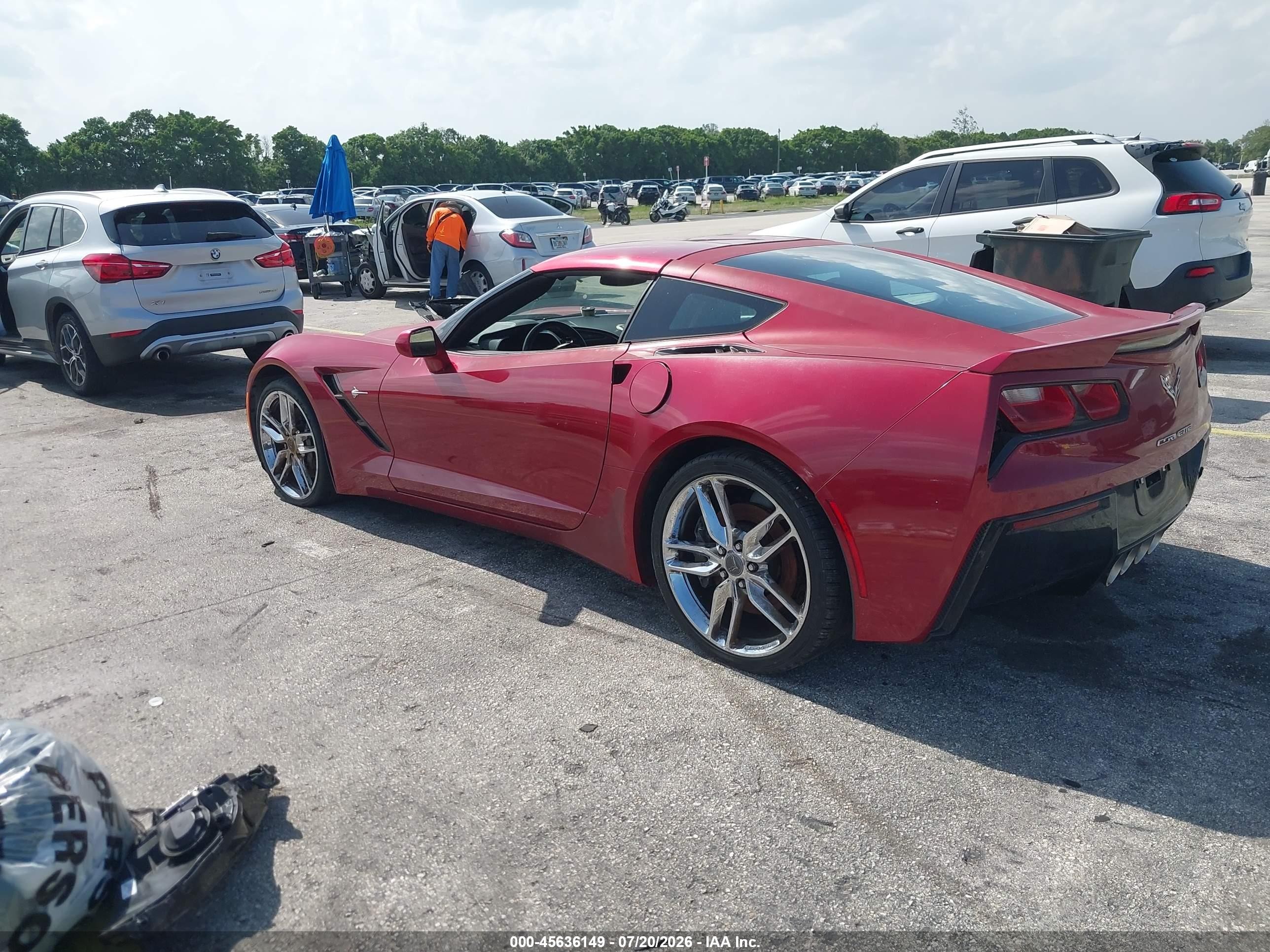 2015 Chevrolet Corvette Stingray Z51 Red vin: 1G1YK2D76F5124794