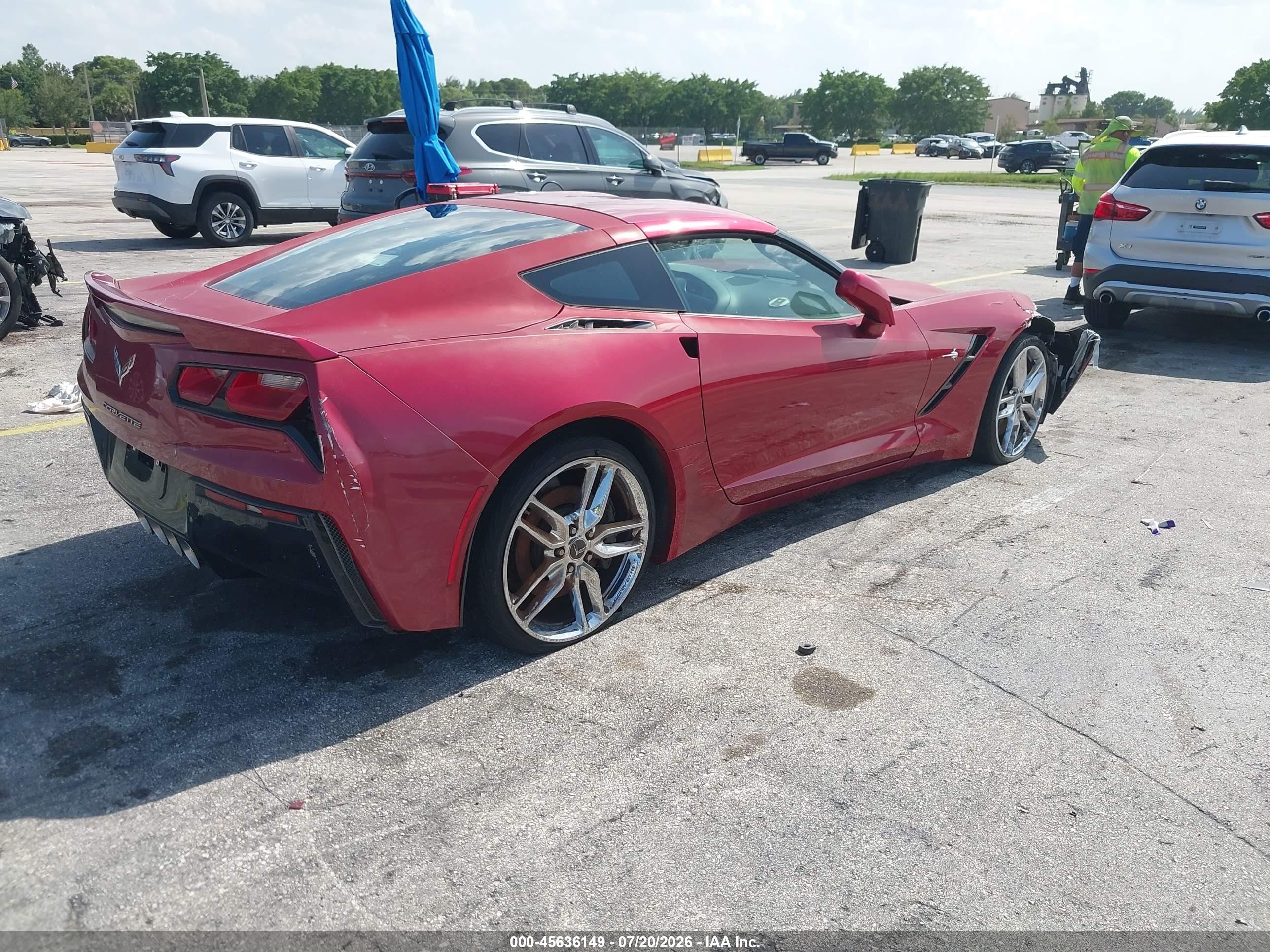 2015 Chevrolet Corvette Stingray Z51 Red vin: 1G1YK2D76F5124794