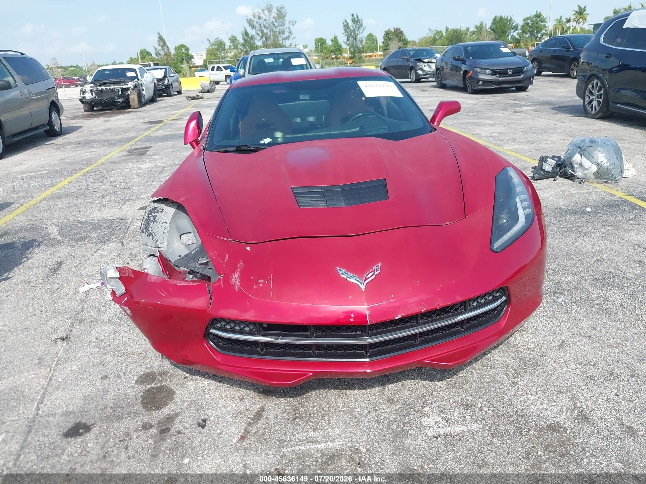 2015 Chevrolet Corvette Stingray Z51 Red vin: 1G1YK2D76F5124794