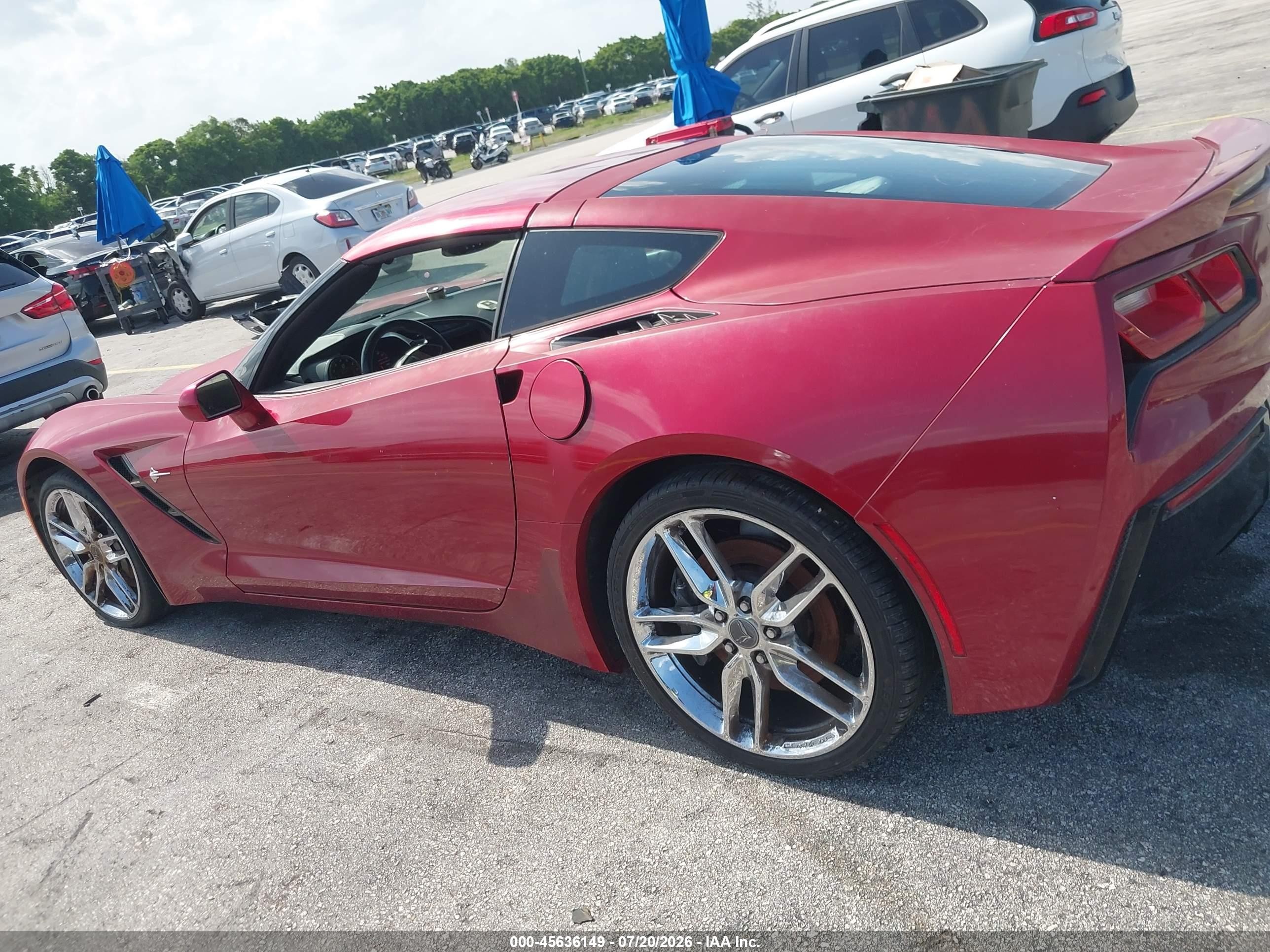 2015 Chevrolet Corvette Stingray Z51 Red vin: 1G1YK2D76F5124794