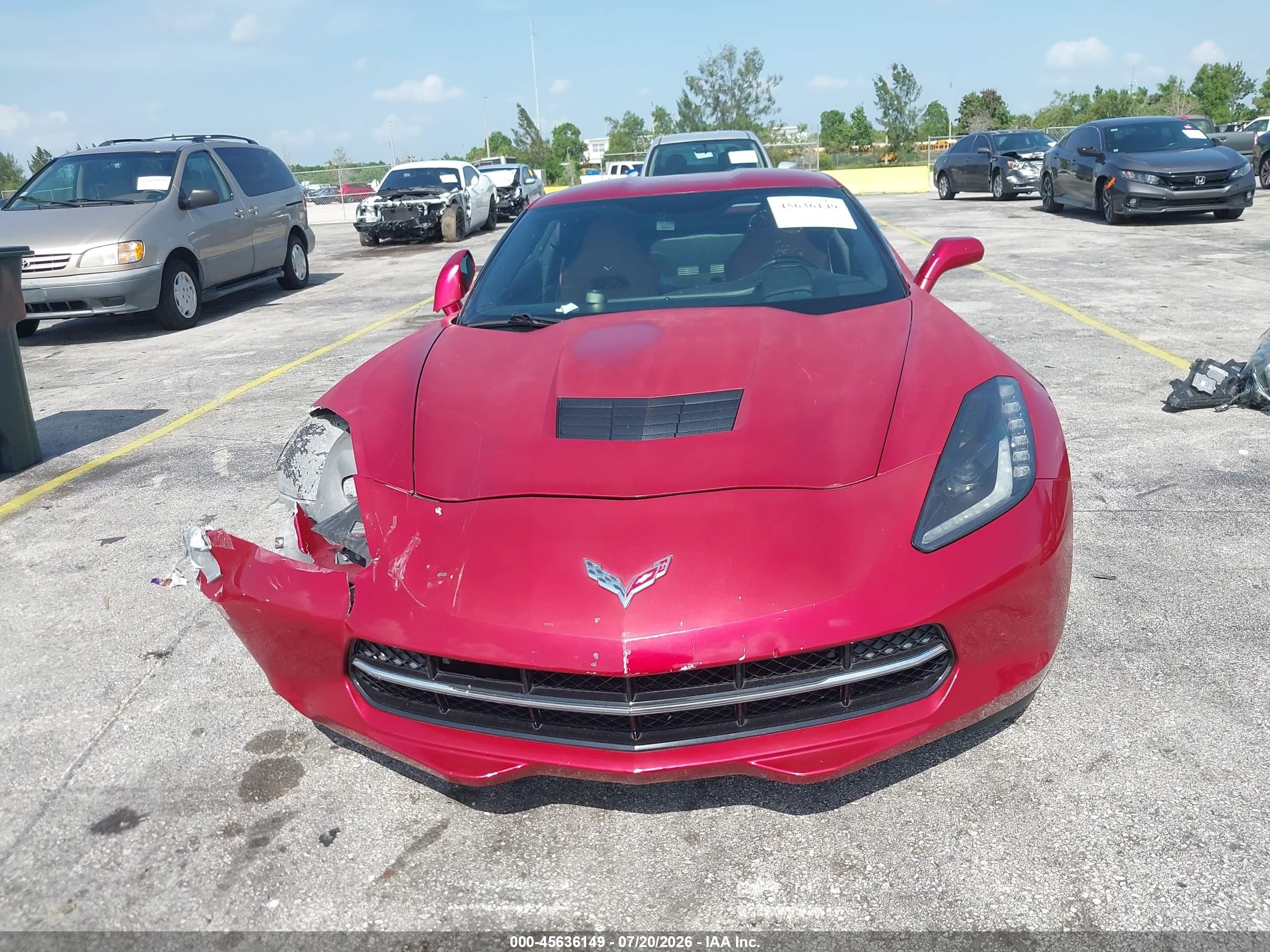 2015 Chevrolet Corvette Stingray Z51 Red vin: 1G1YK2D76F5124794