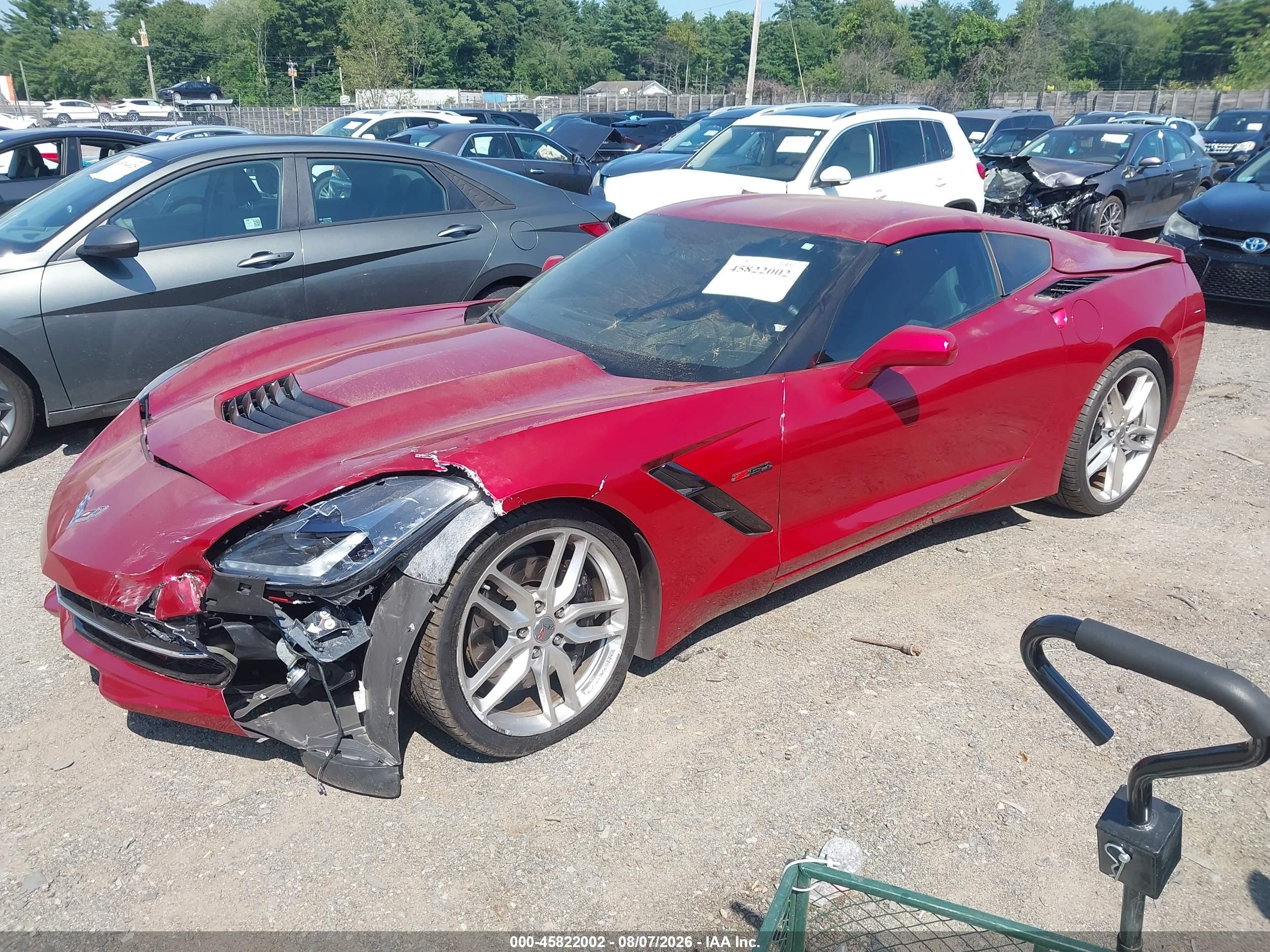 2015 Chevrolet Corvette Stingray Z51 Red vin: 1G1YK2D78F5112372