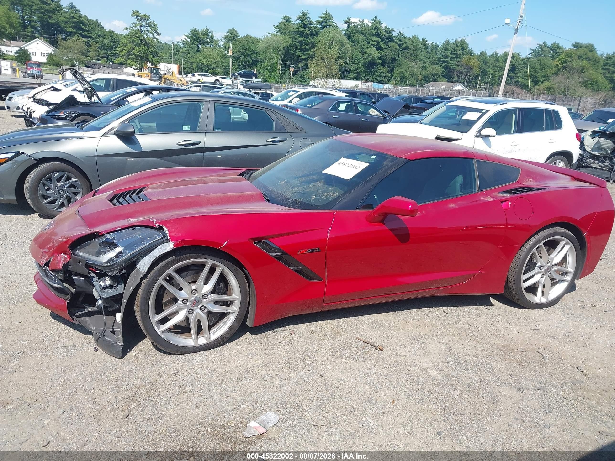 2015 Chevrolet Corvette Stingray Z51 Red vin: 1G1YK2D78F5112372