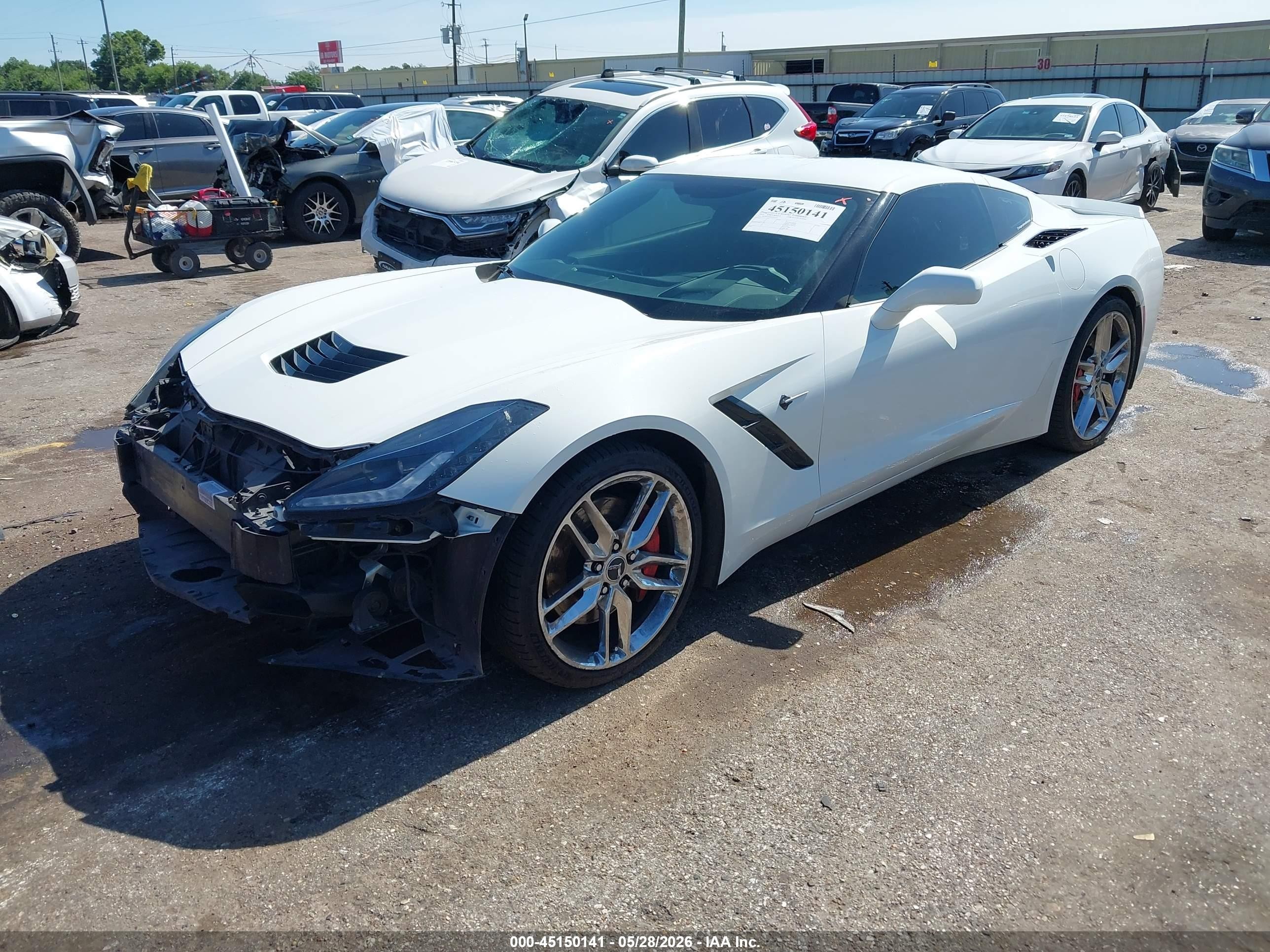 2014 Chevrolet Corvette Stingray Z51 Белый vin: 1G1YK2D79E5105574