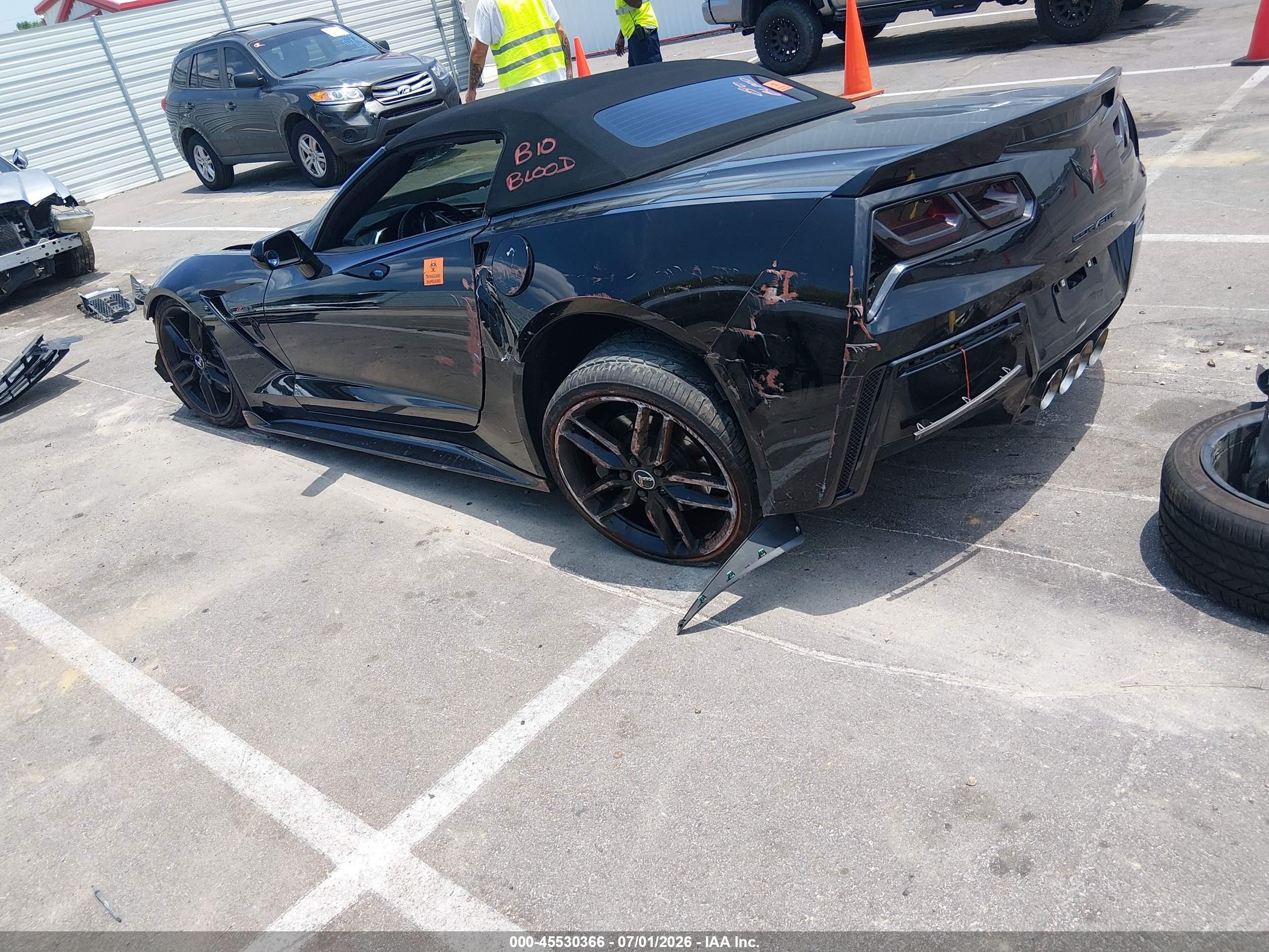 2015 Chevrolet Corvette Stingray Z51 Black vin: 1G1YK3D72F5101356
