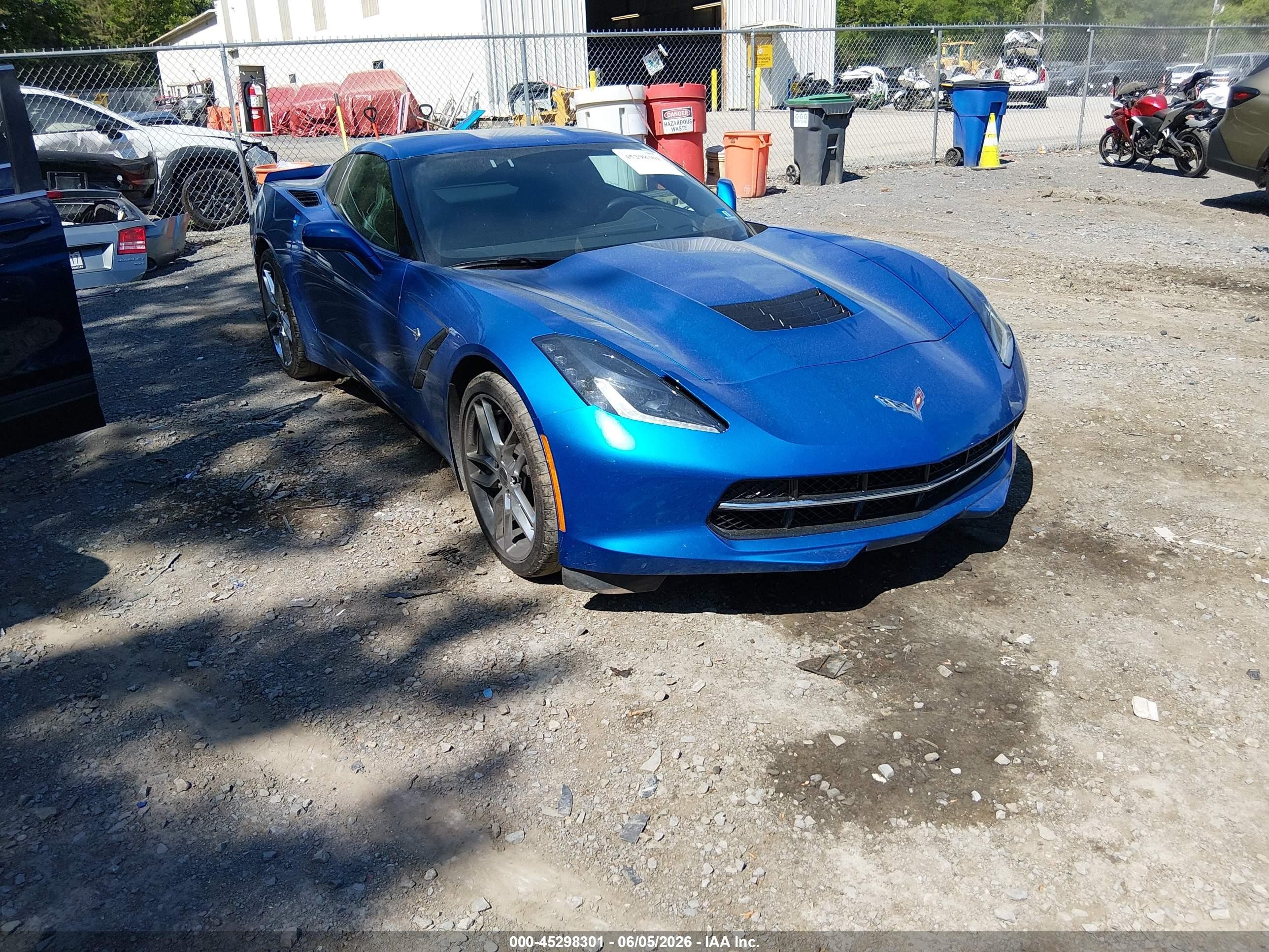2014 Chevrolet Corvette Stingray Z51 Blue vin: 1G1YL2D77E5104033