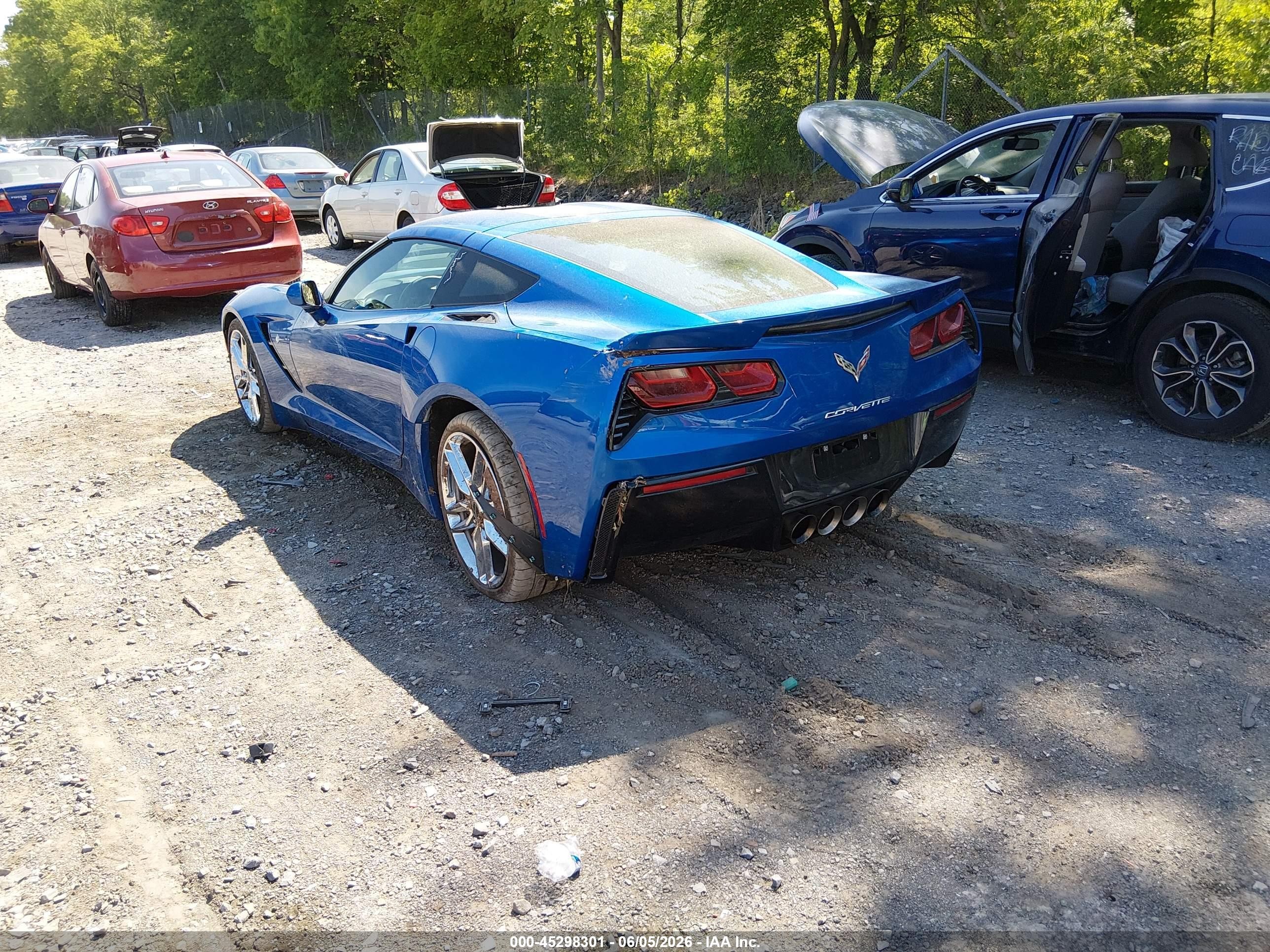2014 Chevrolet Corvette Stingray Z51 Blue vin: 1G1YL2D77E5104033