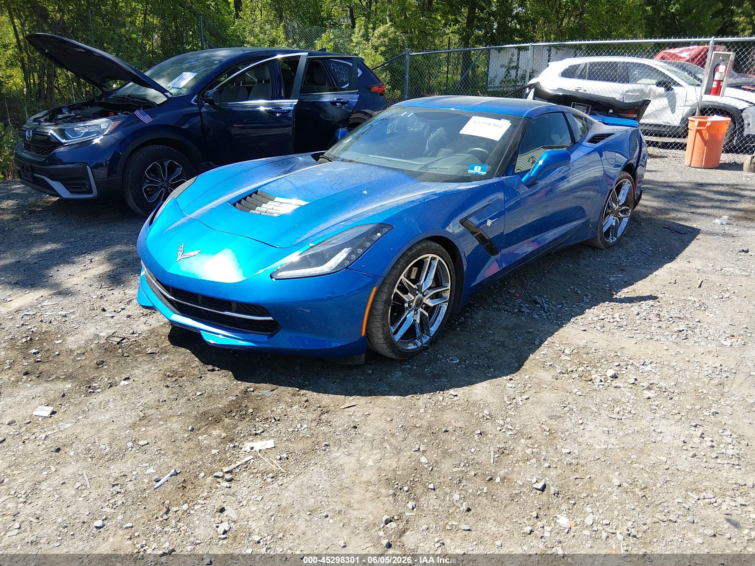 2014 Chevrolet Corvette Stingray Z51 Blue vin: 1G1YL2D77E5104033