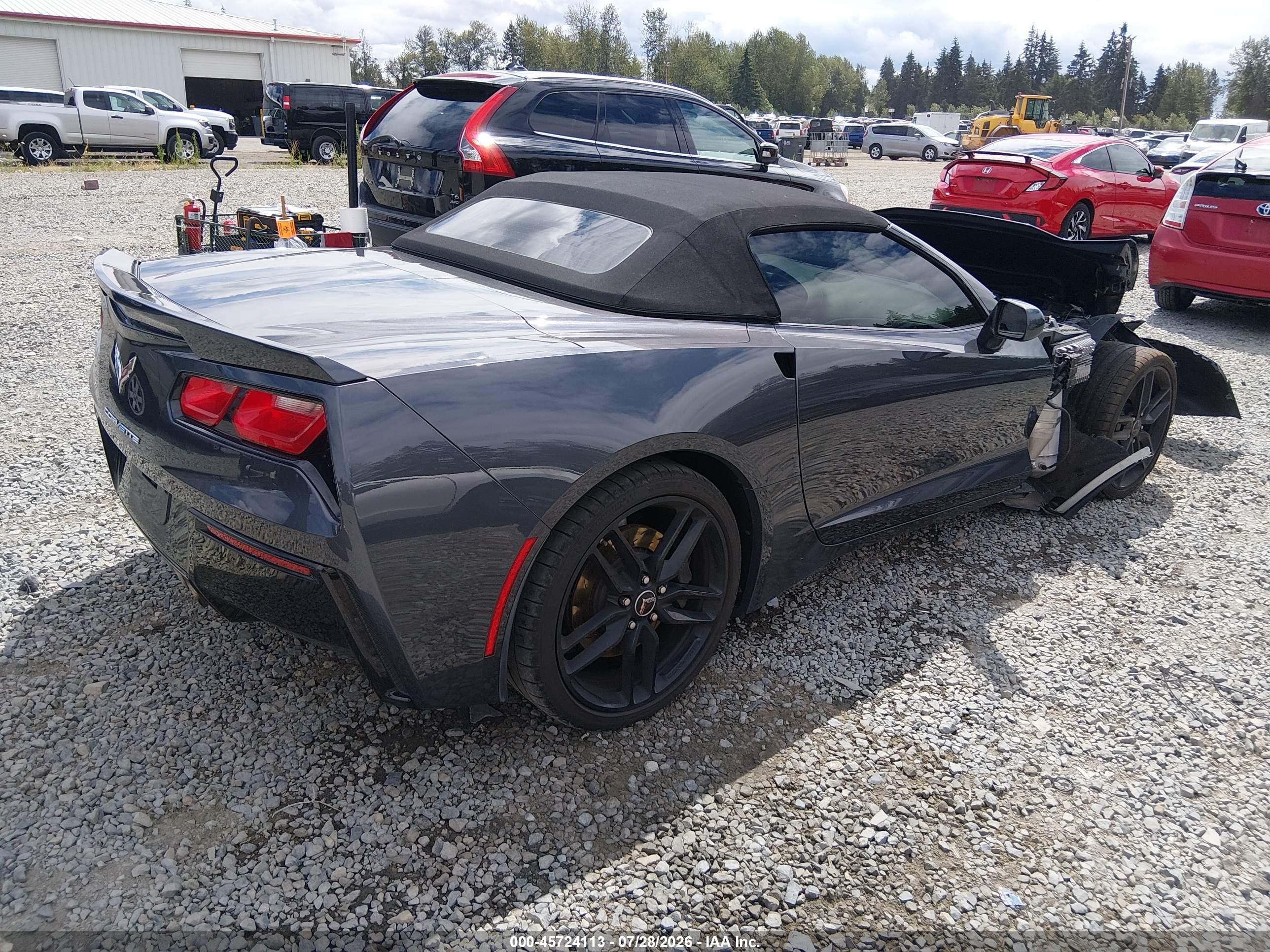 2014 Chevrolet Corvette Stingray Z51 Серый vin: 1G1YL3D71E5122291