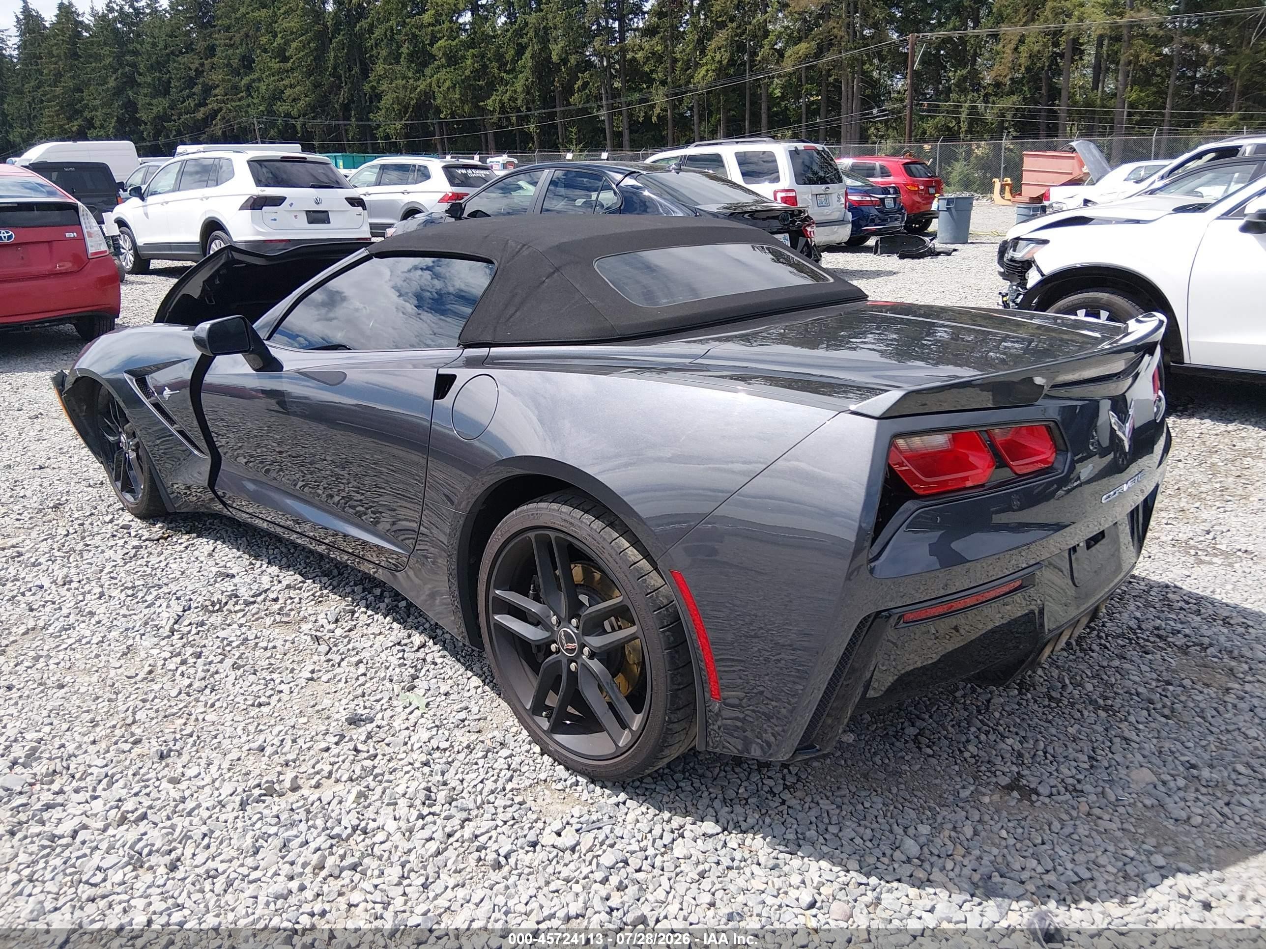 2014 Chevrolet Corvette Stingray Z51 Серый vin: 1G1YL3D71E5122291