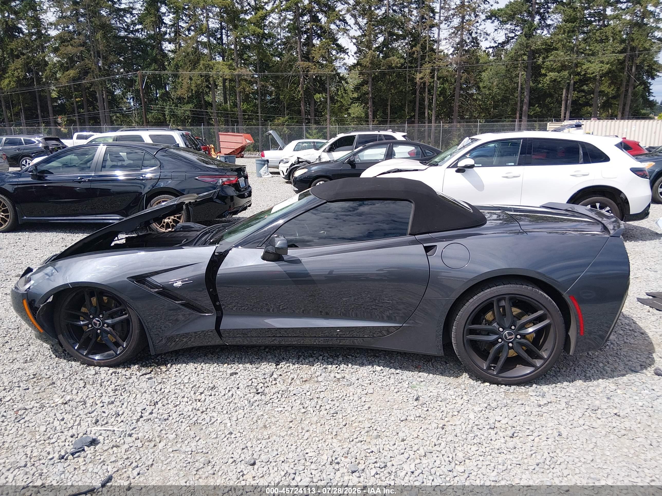 2014 Chevrolet Corvette Stingray Z51 Серый vin: 1G1YL3D71E5122291