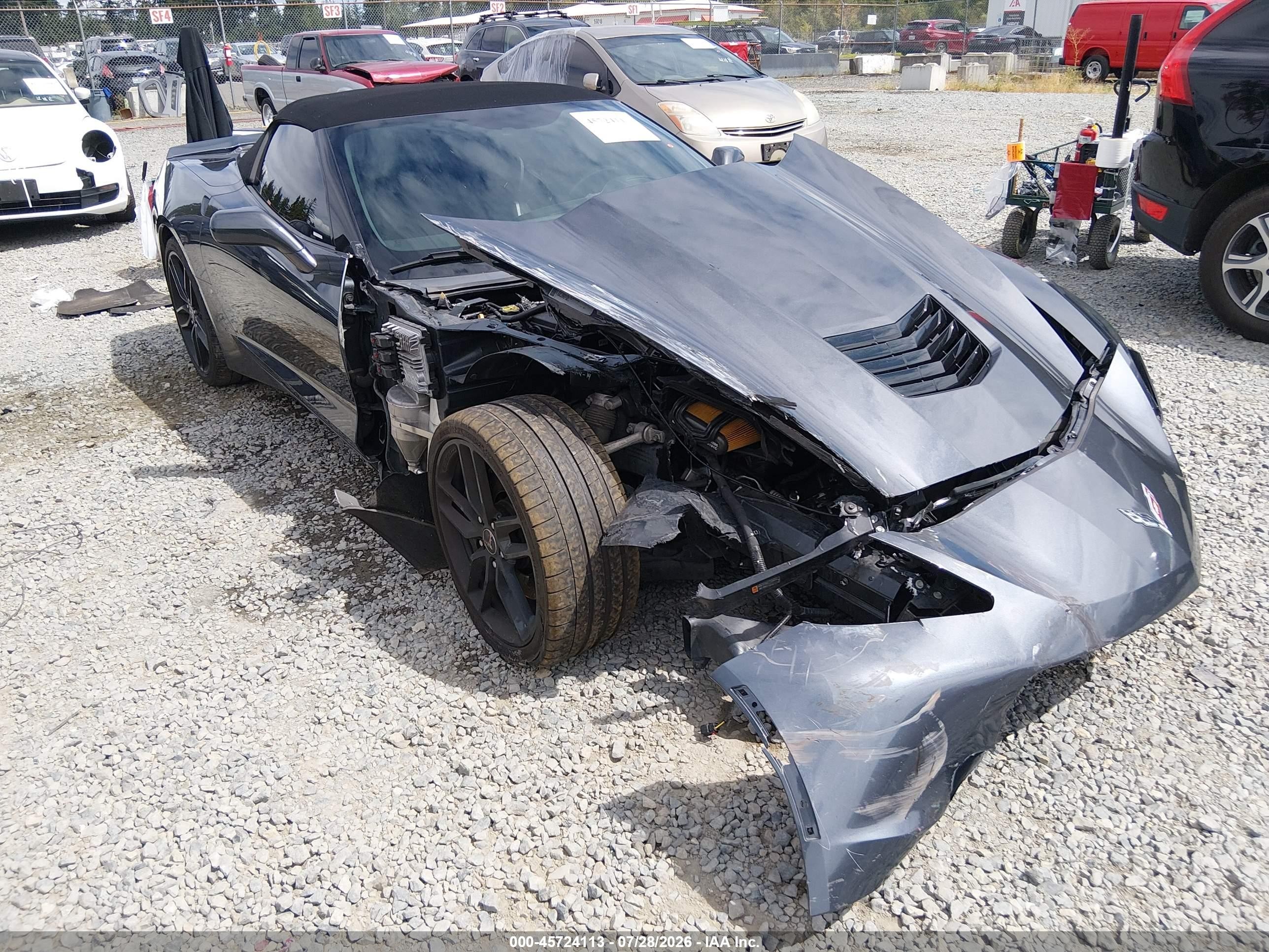2014 Chevrolet Corvette Stingray Z51 Серый vin: 1G1YL3D71E5122291