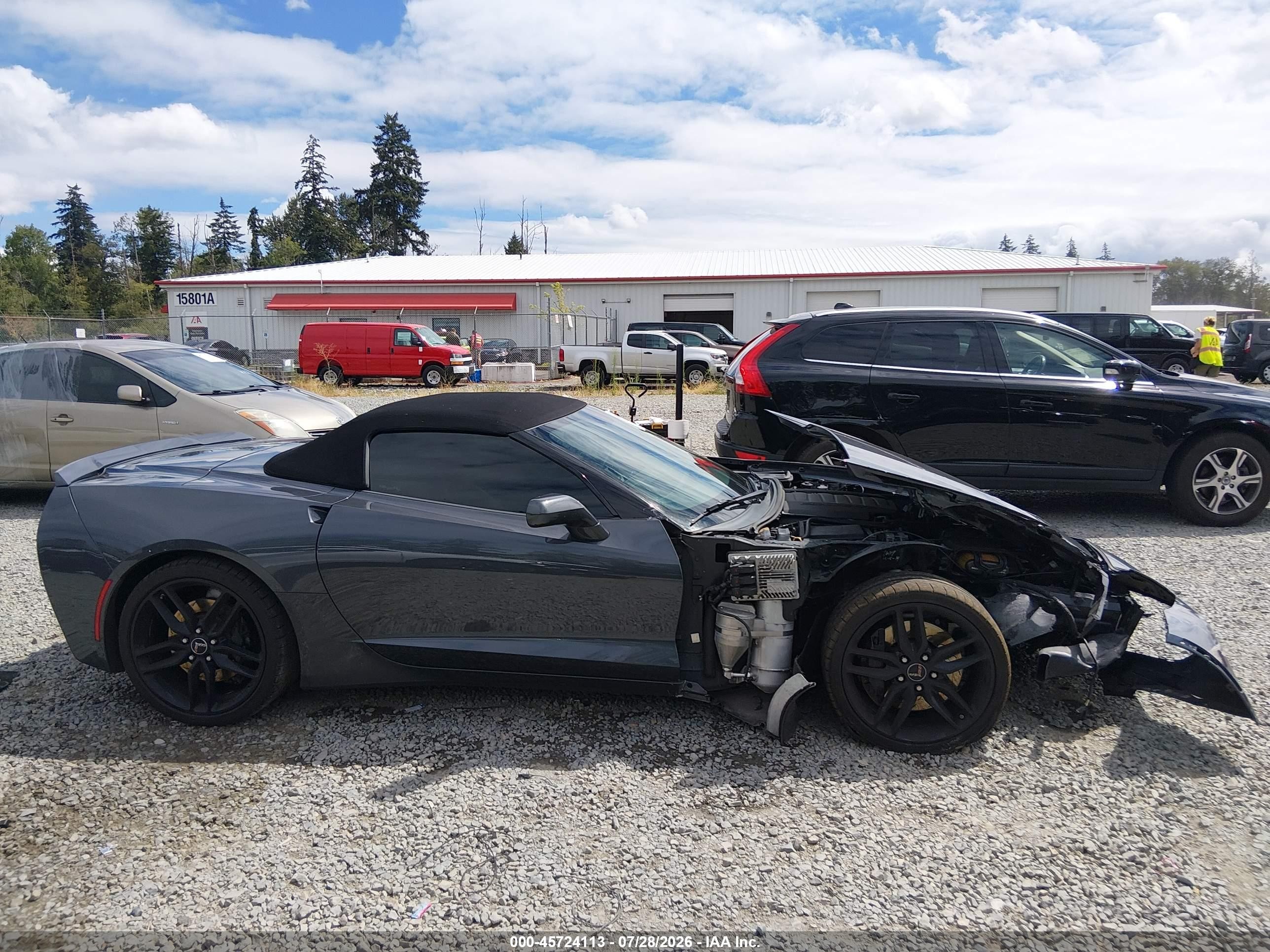2014 Chevrolet Corvette Stingray Z51 Серый vin: 1G1YL3D71E5122291