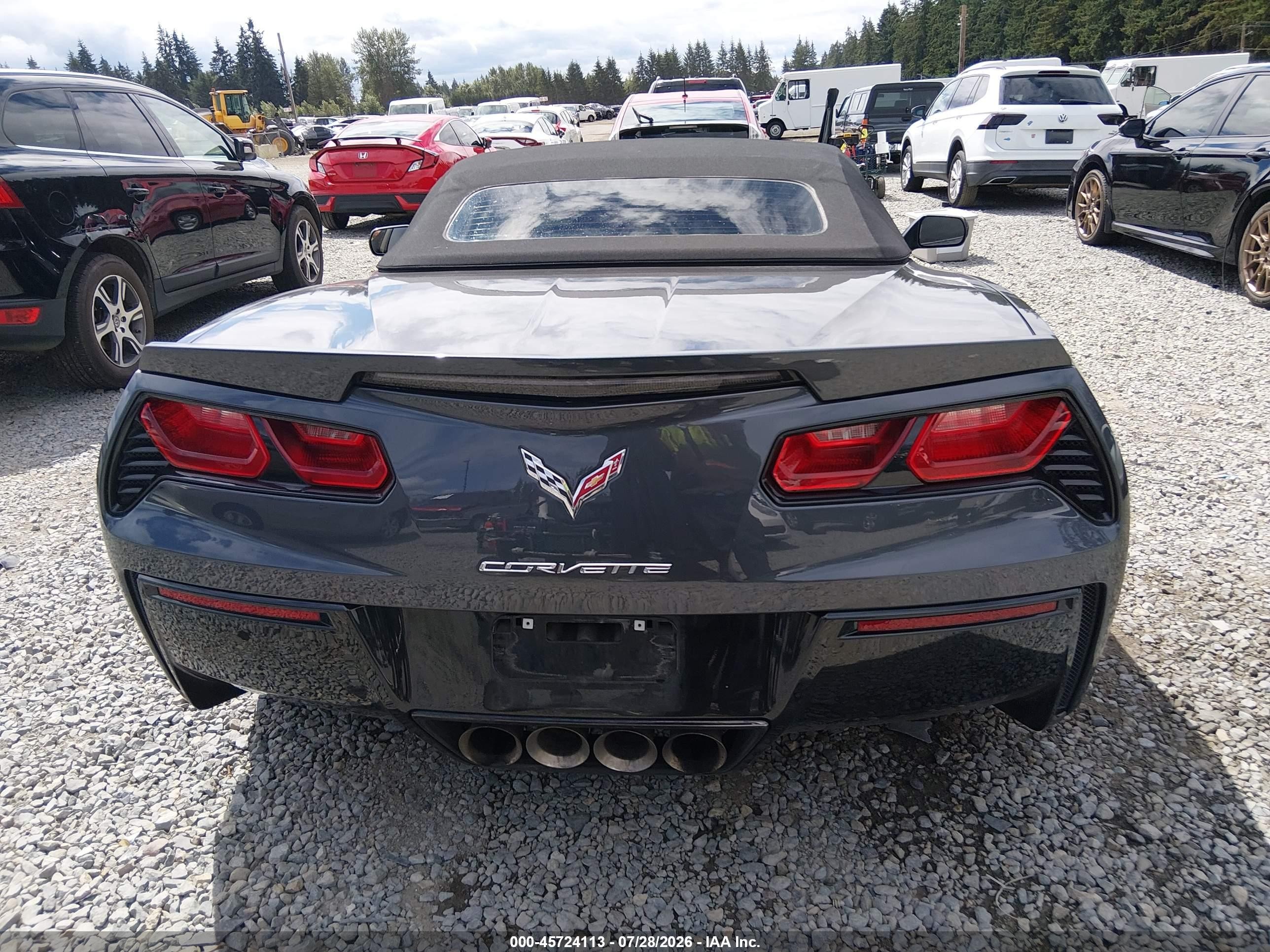 2014 Chevrolet Corvette Stingray Z51 Серый vin: 1G1YL3D71E5122291