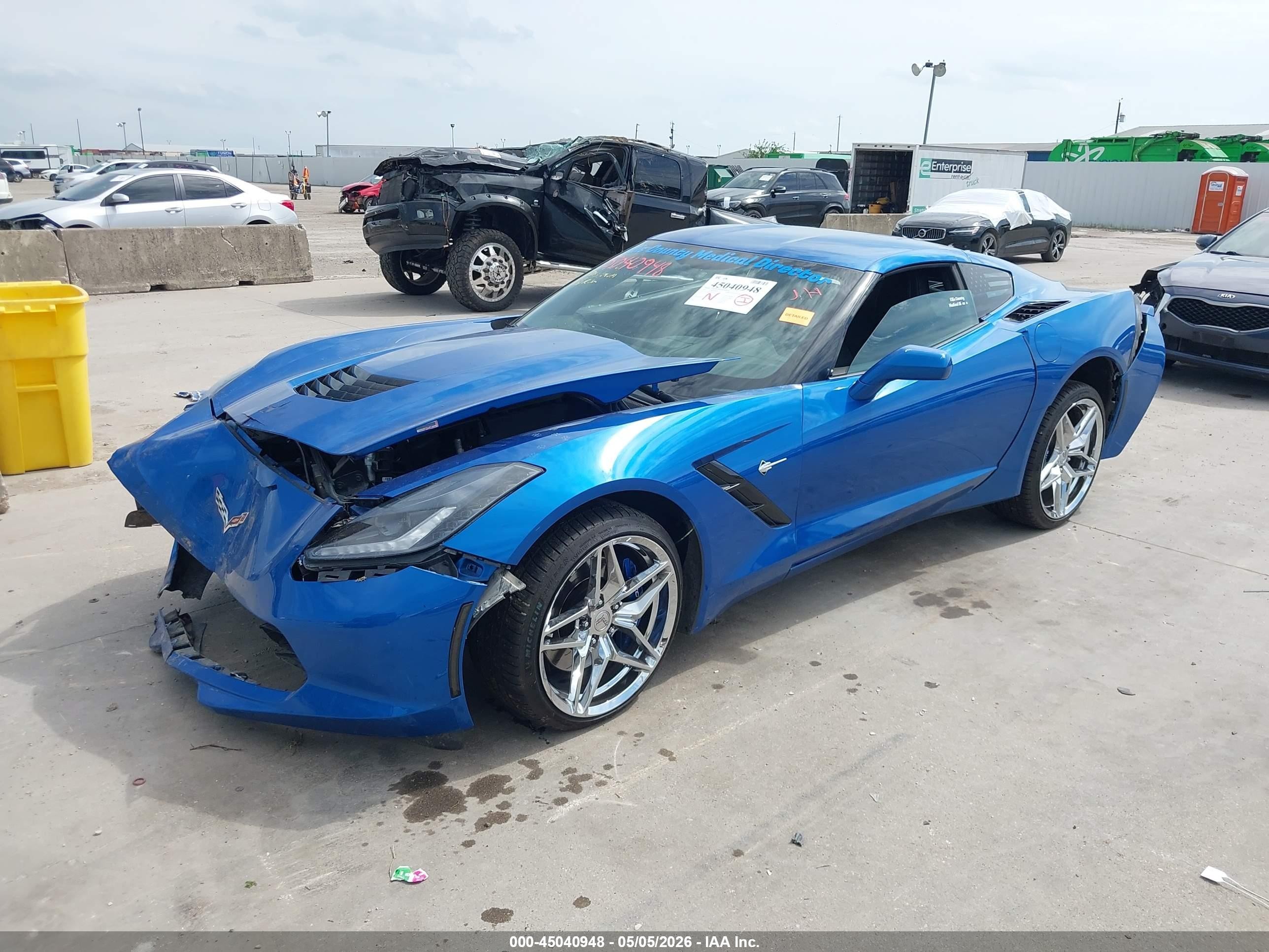 2014 Chevrolet Corvette Stingray Z51 Blue vin: 1G1YM2D71E5104915