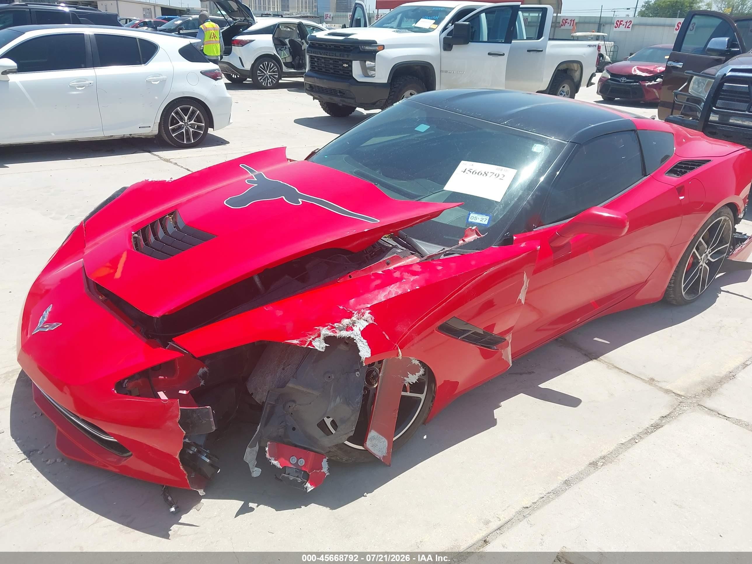 2015 Chevrolet Corvette Stingray Z51 Red vin: 1G1YM2D71F5103541