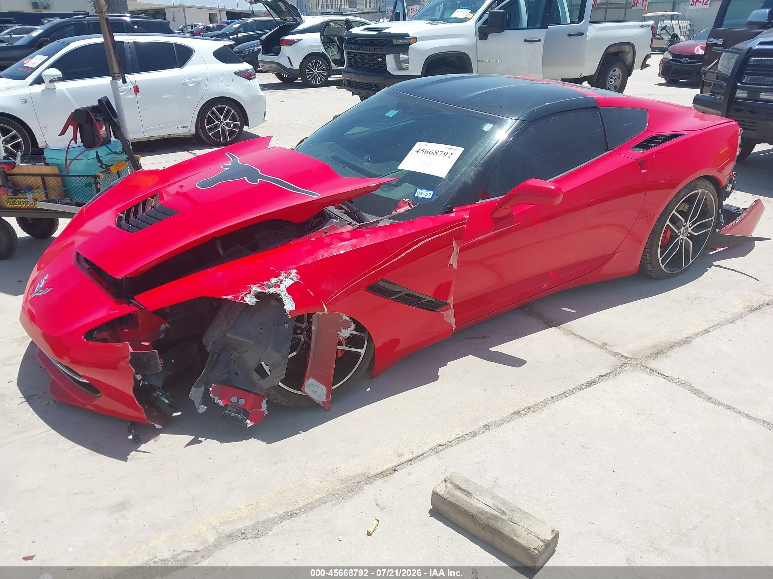 2015 Chevrolet Corvette Stingray Z51 Red vin: 1G1YM2D71F5103541
