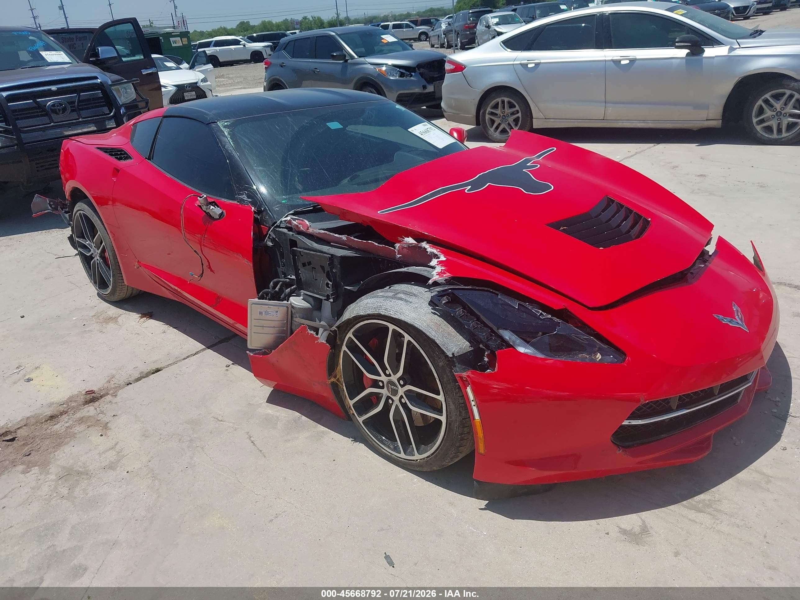 2015 Chevrolet Corvette Stingray Z51 Red vin: 1G1YM2D71F5103541