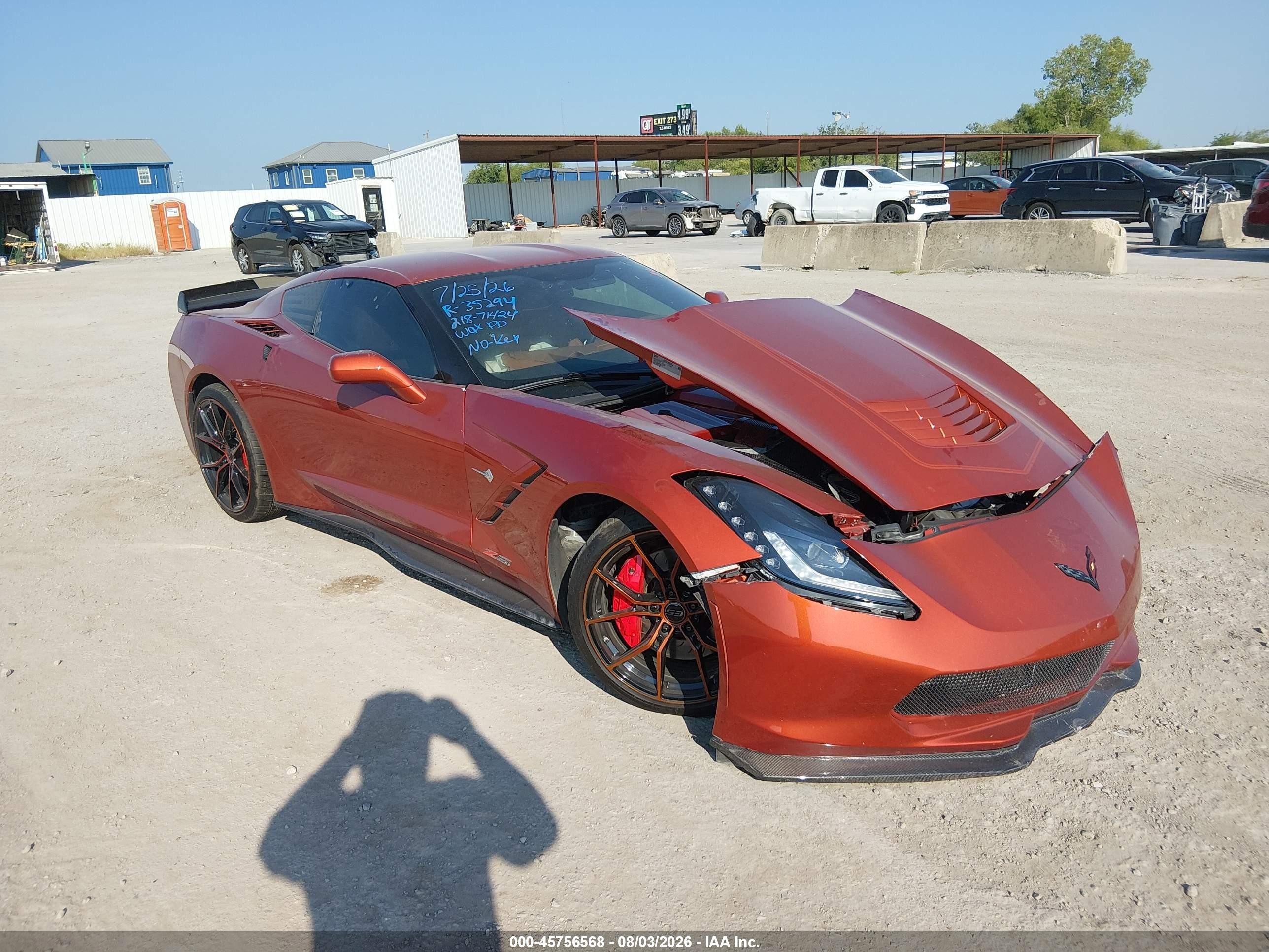 2015 Chevrolet Corvette Stingray Z51 Orange vin: 1G1YM2D71F5120694