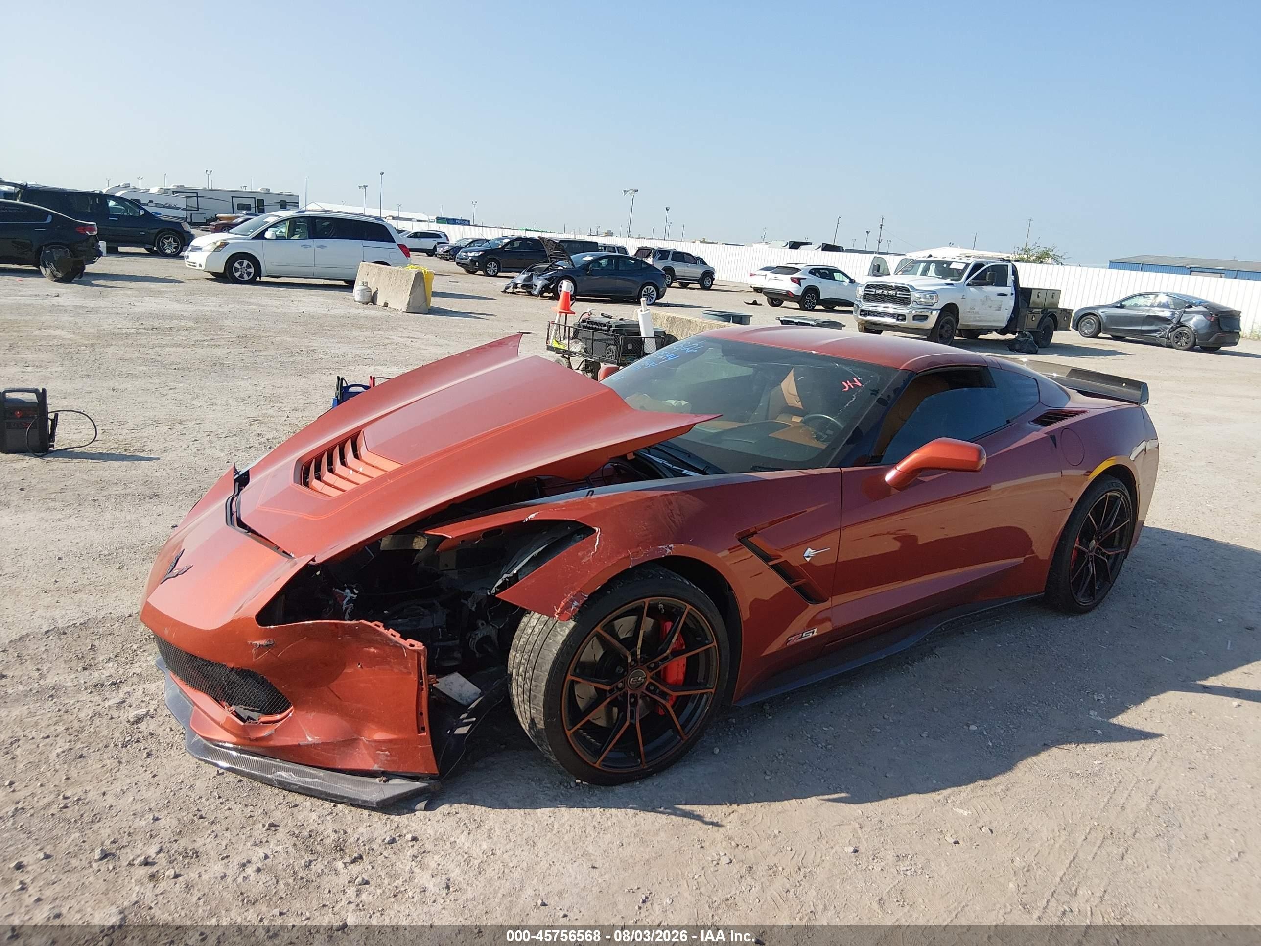 2015 Chevrolet Corvette Stingray Z51 Orange vin: 1G1YM2D71F5120694